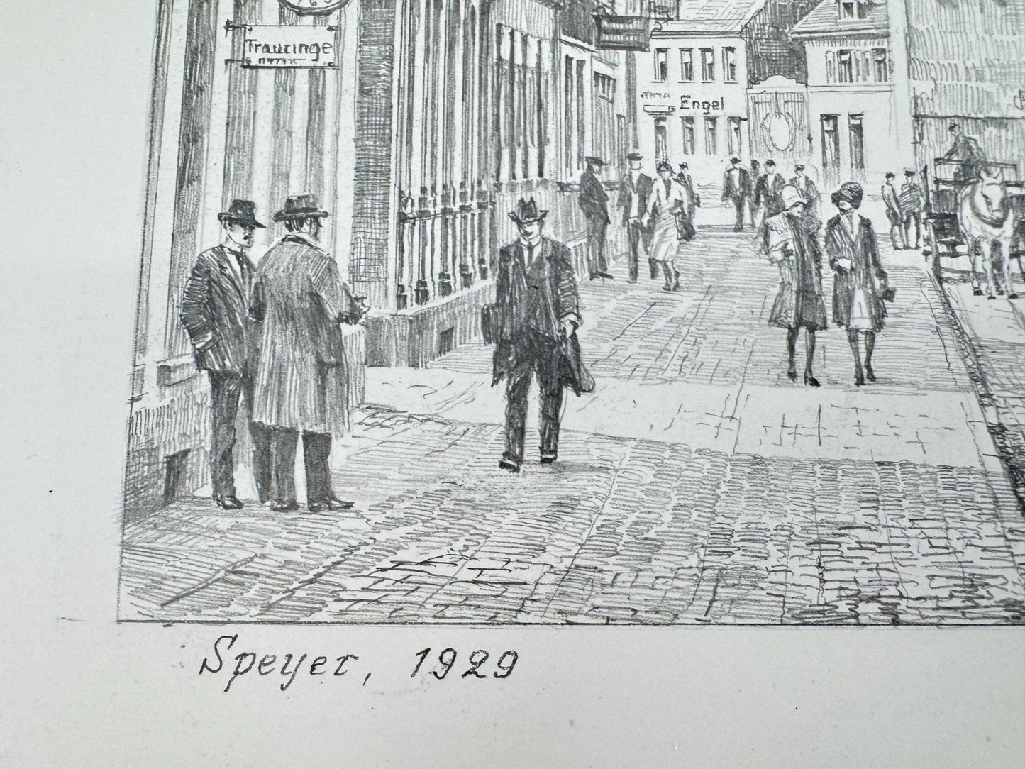 * HEINZ WEHLISCH ZEICHNUNG SPEYER UM 1929 ANSICHT SIGNIERT