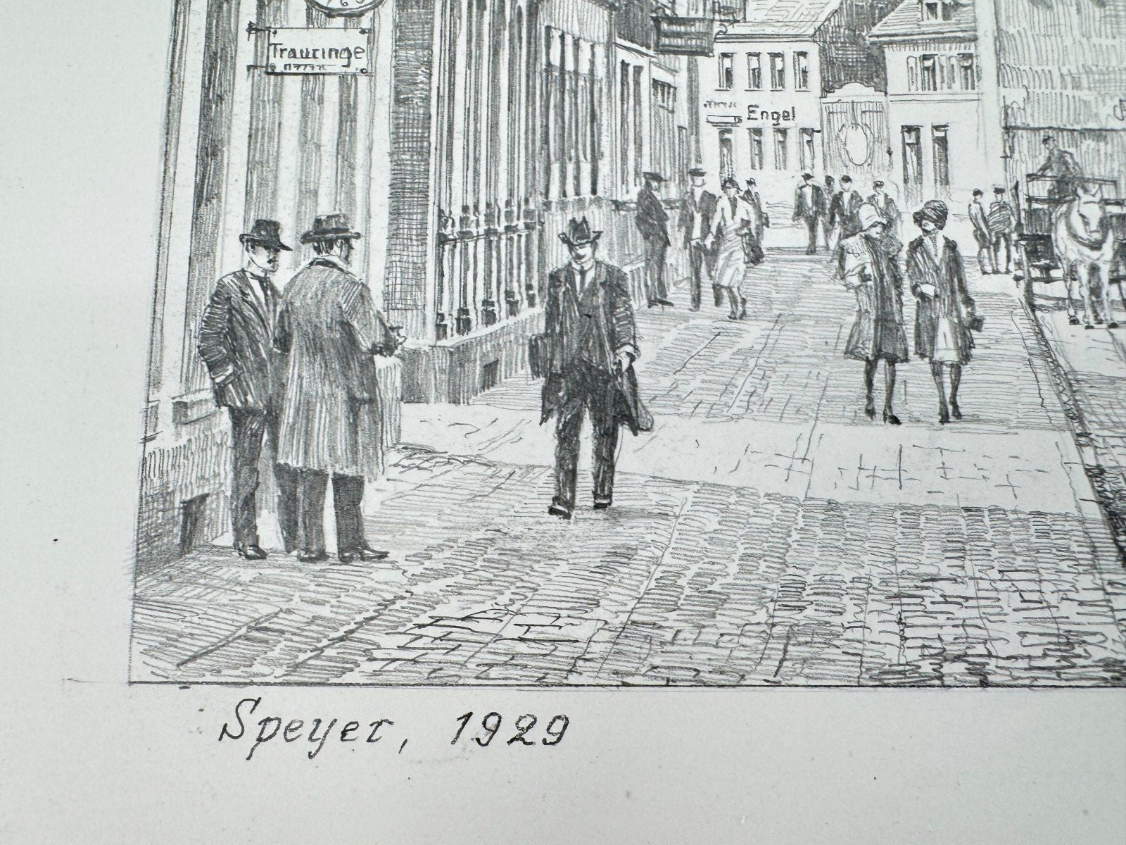 * HEINZ WEHLISCH ZEICHNUNG SPEYER UM 1929 ANSICHT SIGNIERT