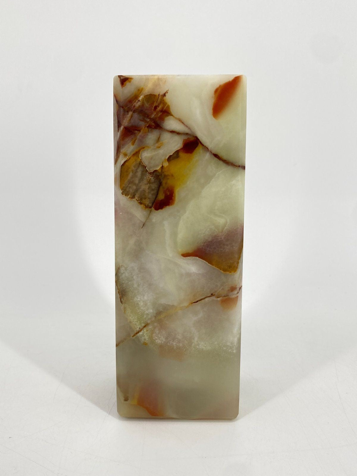 * BLOCKVASE ONYX MARMOR VASE QUADRATISCH STEIN VINTAGE 70ER