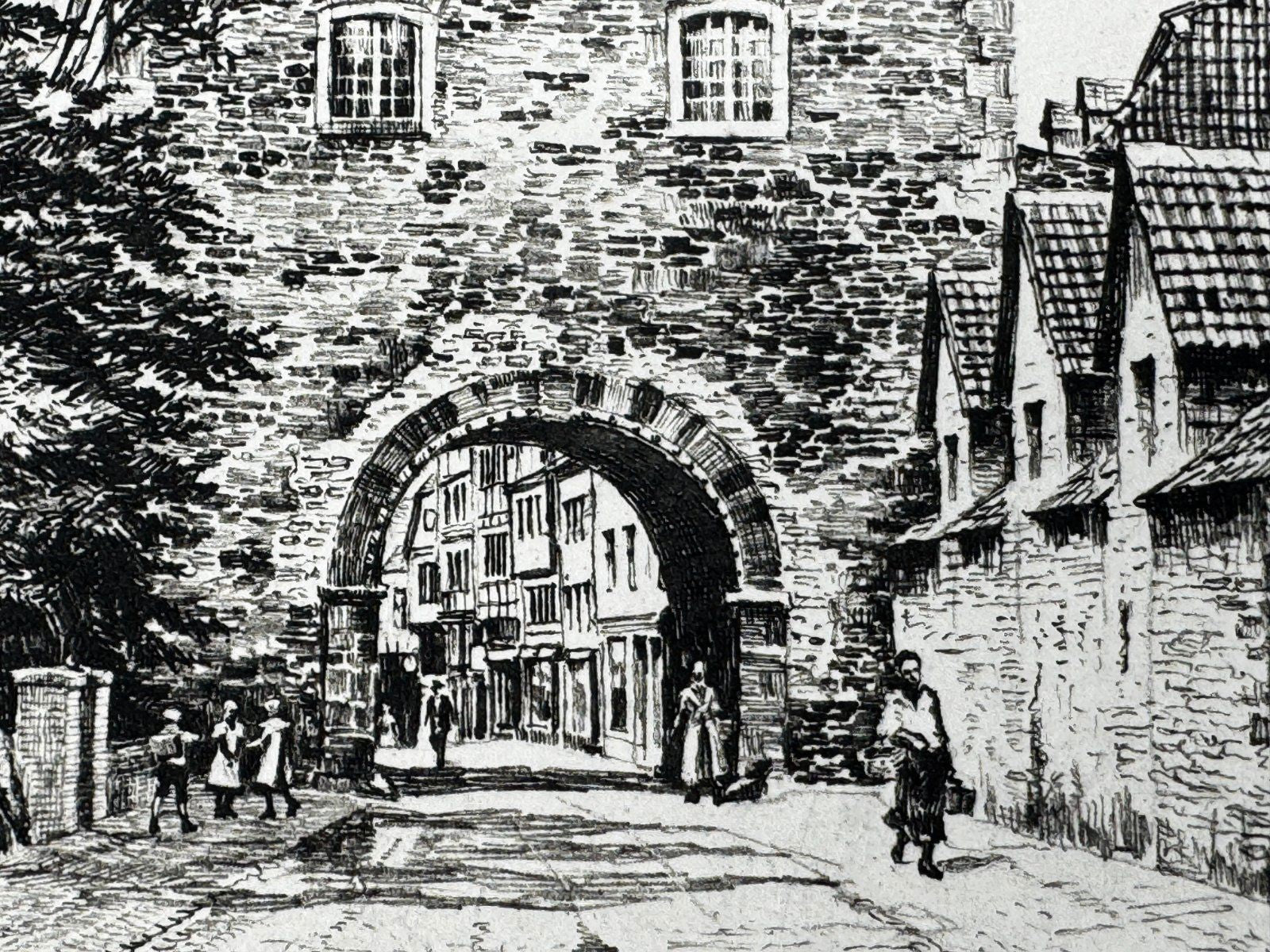 * HEINZ WEHLISCH RADIERUNG BAD MÜNSTEREIFEL ORCHHEIMER TOR ANSICH