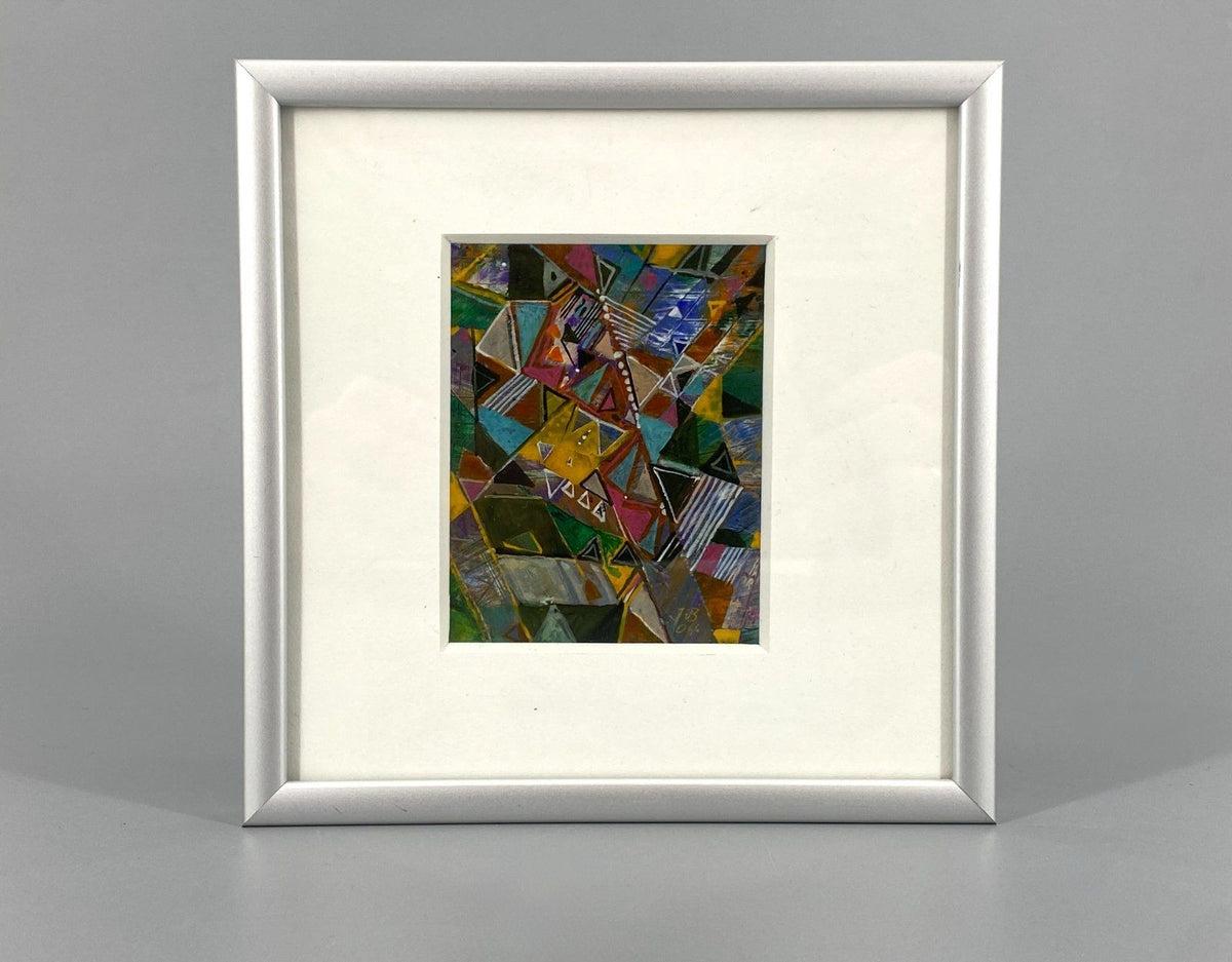 *3x ACRYLGEMÄLDE JB 2004 SIGNIERT METALLFARBEN ABSTRAKT GERAHMT