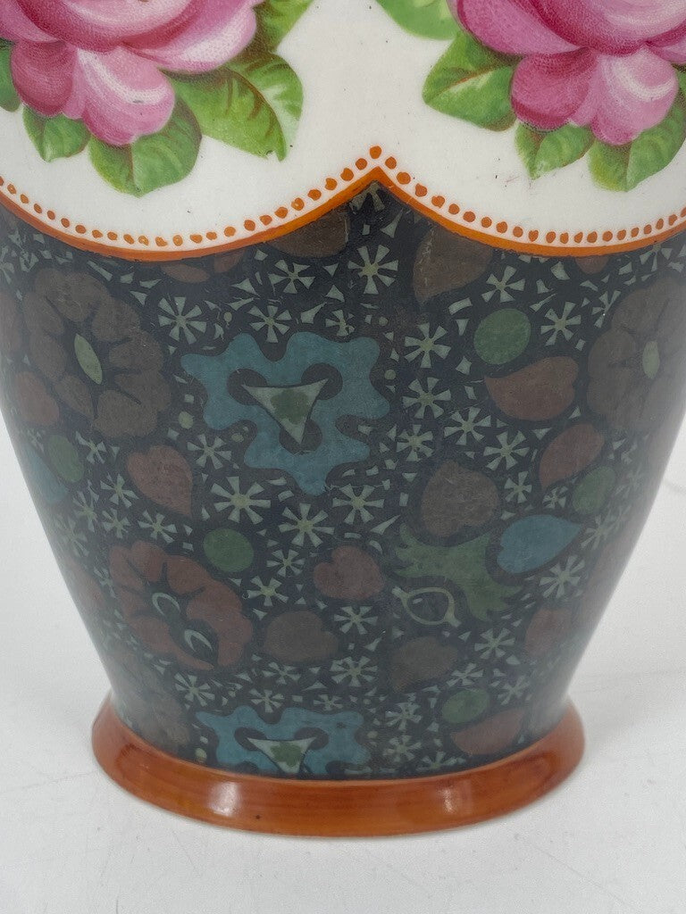 * EICHWALD PORZELLAN VASE BÖHMEN JUGENDSTIL 1900 ROSEN DEKOR VINTAGE