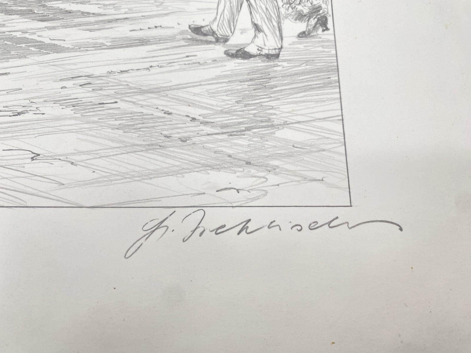 HEINZ WEHLISCH  ZEICHNUNG KRANZLER BERLIN KRAFTDROSCHKE ORIGINAL 1912