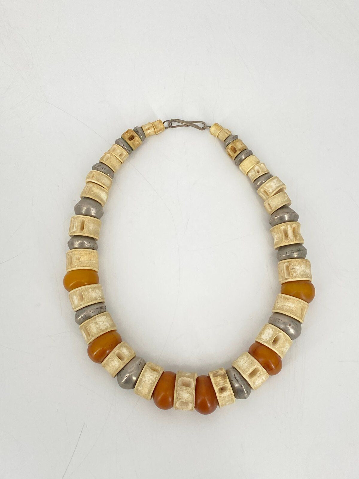 * KETTE COLLIER STATEMENT BERNSTEIN NATURMATERIAL METALL PERLEN