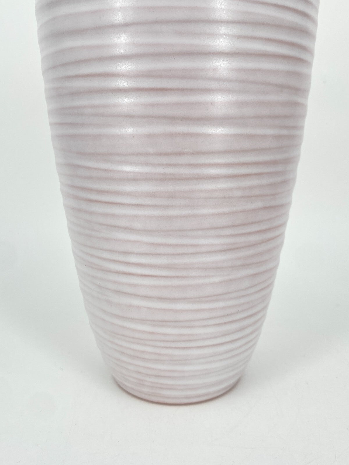 * WEACHTERSBACH KERAMIK RILLEN VASE BREMEN ROSA 23CM VINTAGE 50ER 60ER