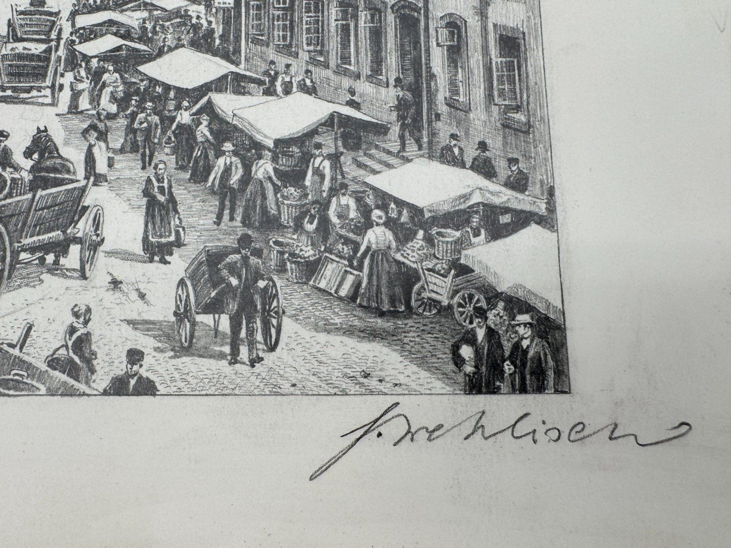 * HEINZ WEHLISCH ZEICHNUNG HANNOVER SCHMIEDESTRAßE 1888 ANSICHT