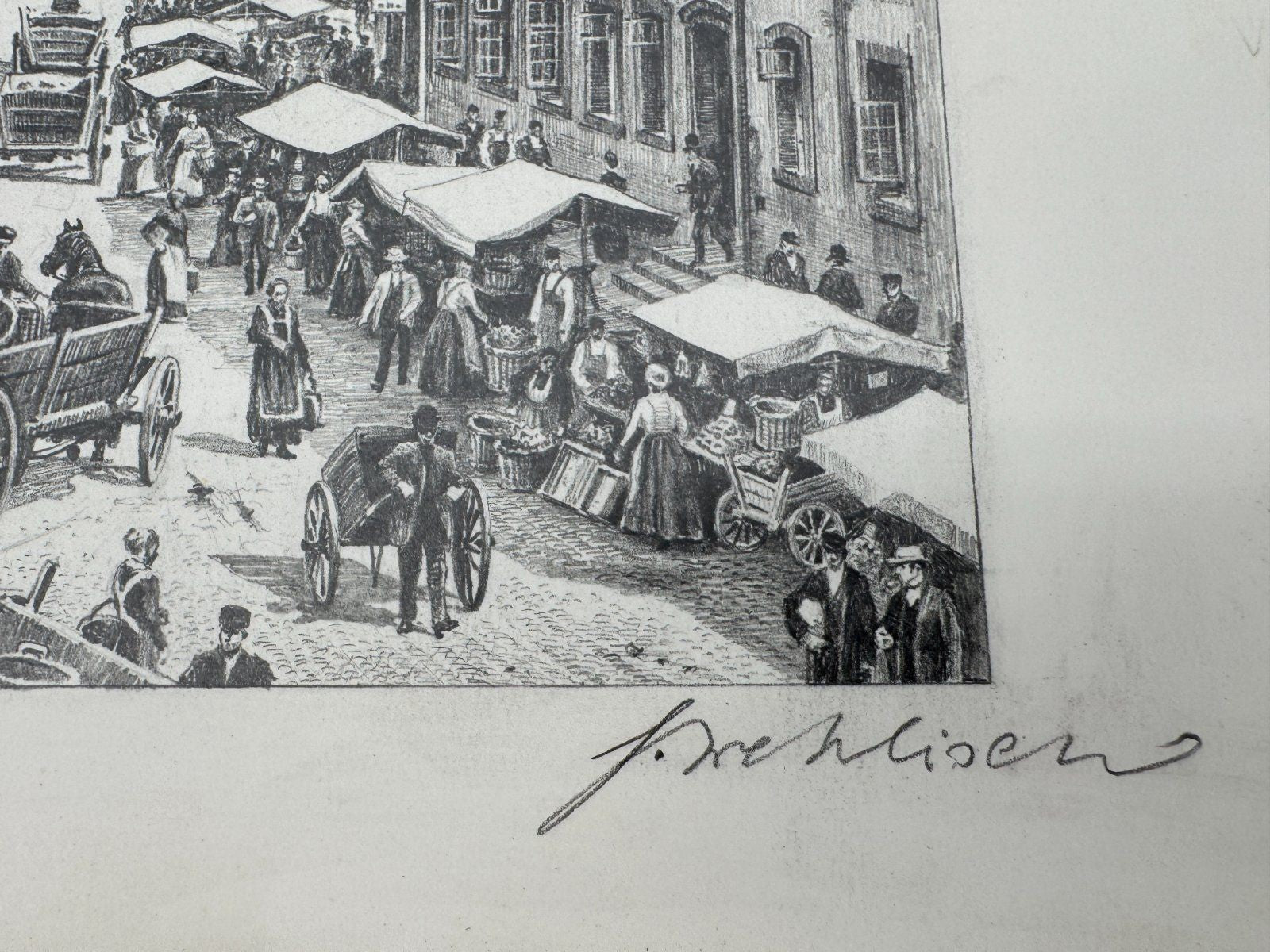 * HEINZ WEHLISCH ZEICHNUNG HANNOVER SCHMIEDESTRAßE 1888 ANSICHT
