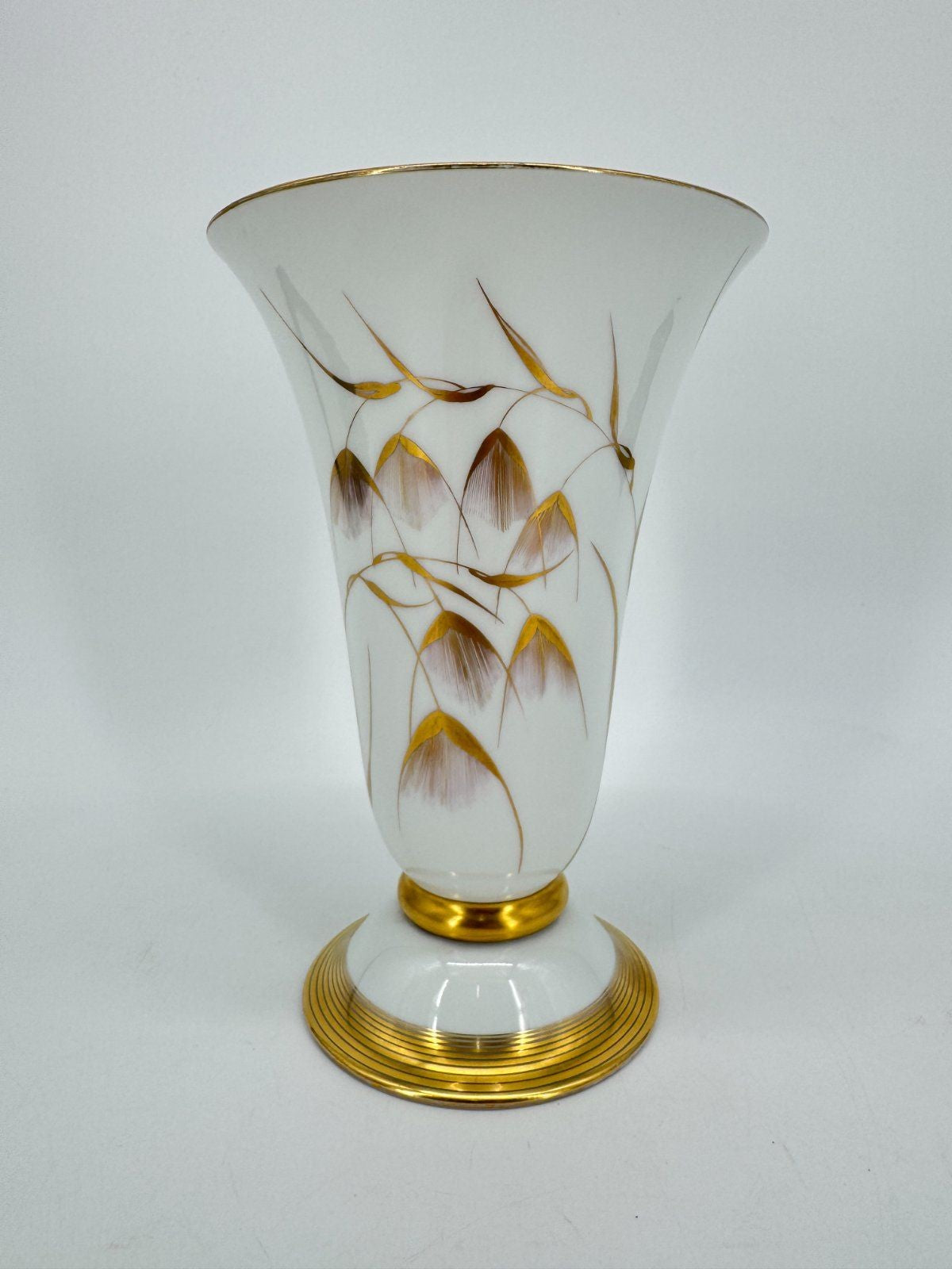 ALTE PORZELLAN VASE FÜRSTENBERG GOLD GRÄSER DEKOR  60ER VINTAGE