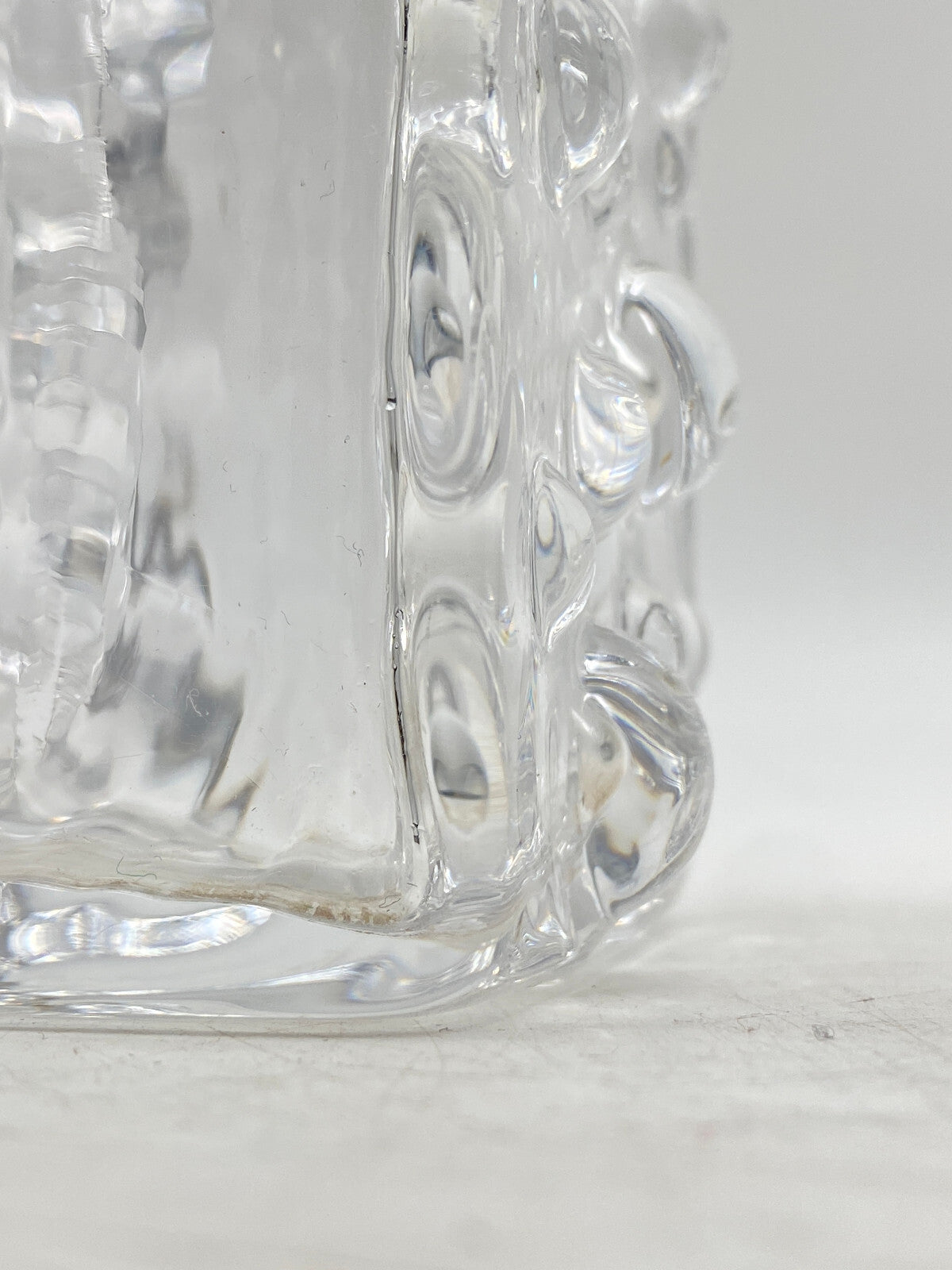 * WMF ERICH JACHMANN BUBBLE VASE GLASVASE GLAS NOPPEN BLOCKVASE VINTAGE 60ER