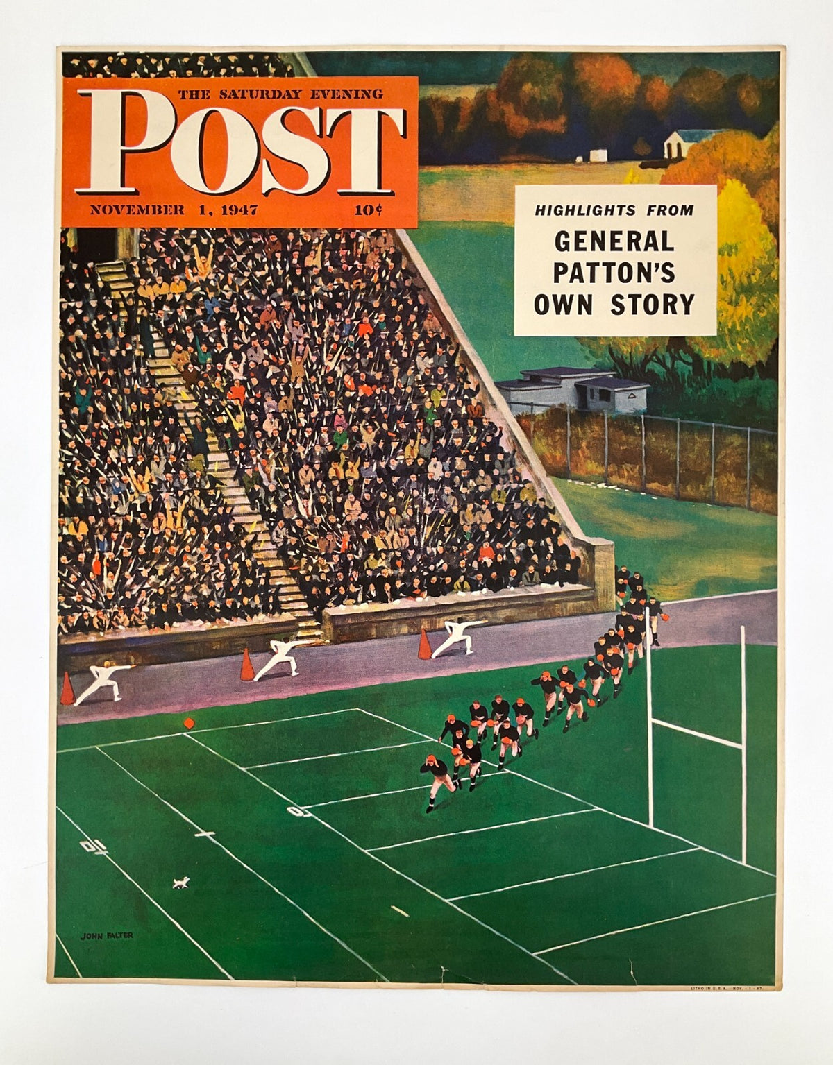 *PLAKAT THE SATURDAY EVENING POST 1 NOV 1947 JOHN FALTER LITHOGRAFIE USA POSTER