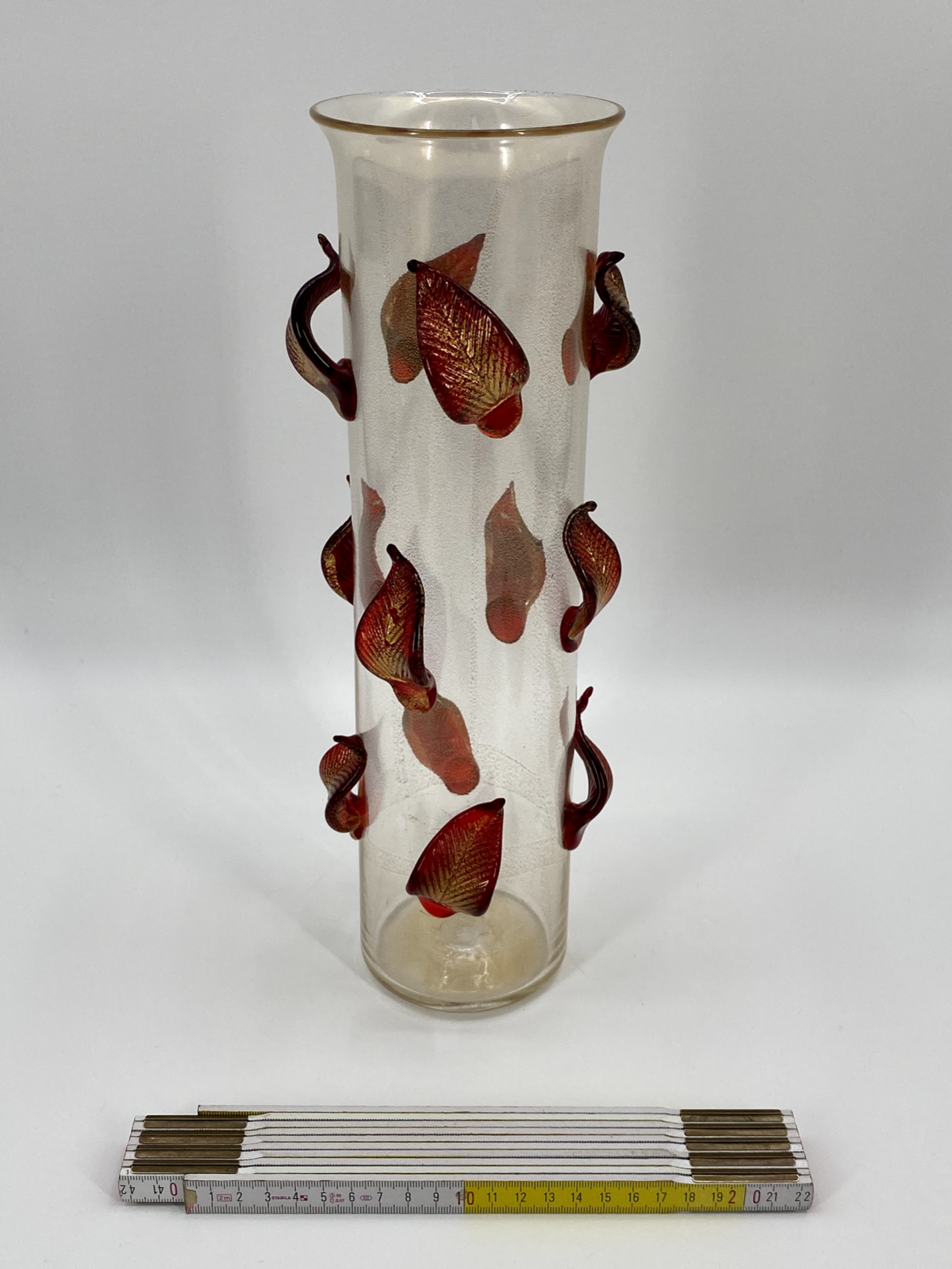 *FOGLIE LEAVES BLÄTTER VASE #15/80 CLETO MUNARI MURANOGLAS 2002 LIMITIERT