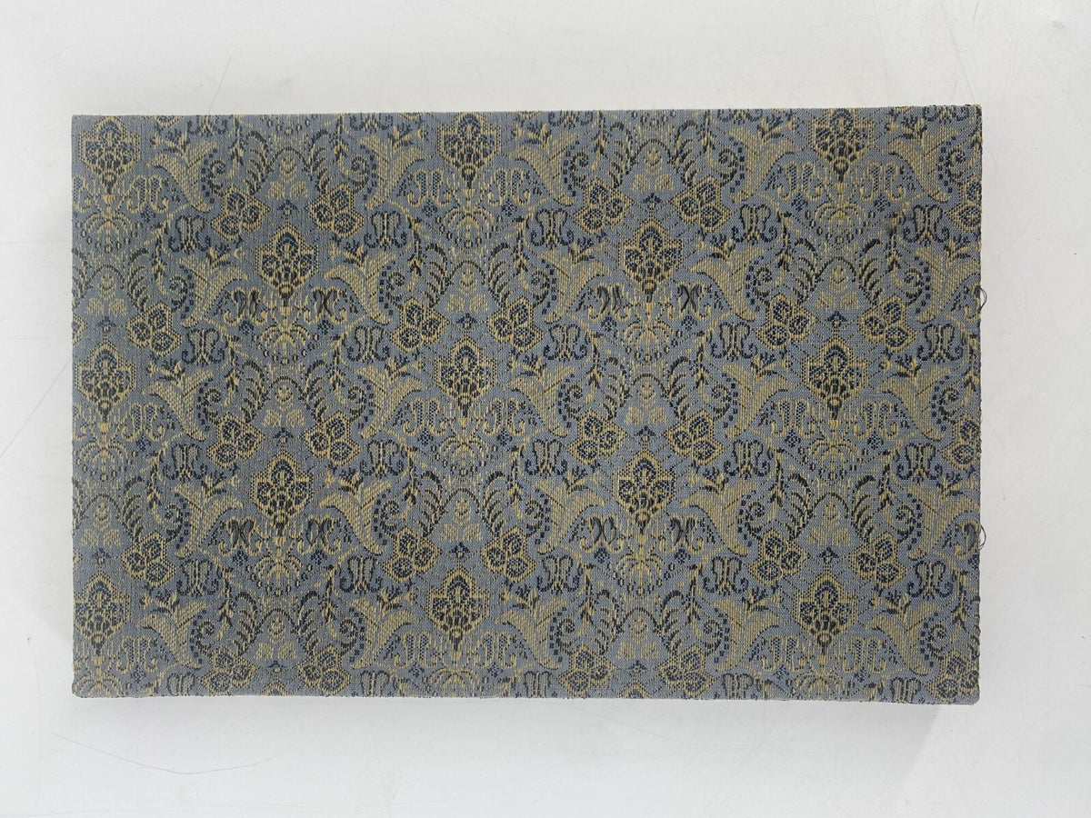 *NOTIZBUCH SCHREIBWAREN SOFTCOVER TEXTIL TÜRKIS ROT GRAU MUSTER VINTAGE