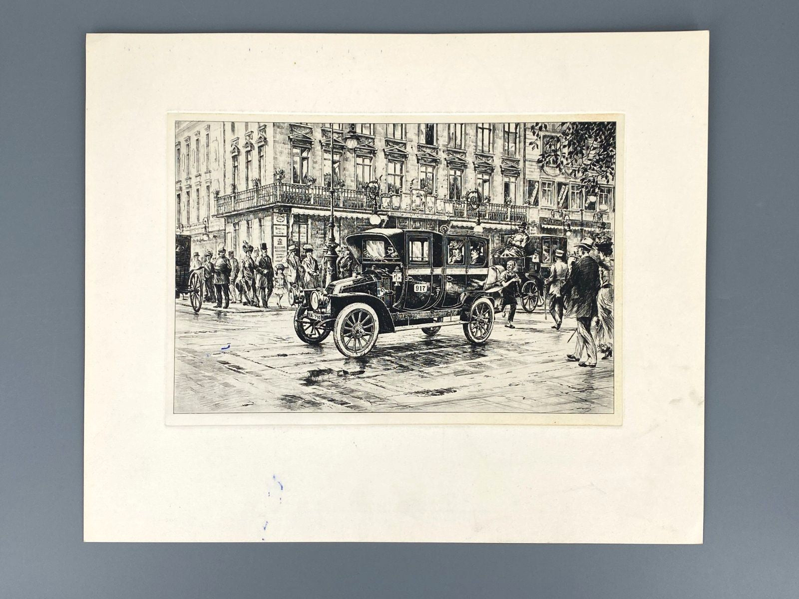 *1v6 HEINZ WEHLISCH LITHOGRAFIE BERLIN AUTOMOBIL RENAULT 1912