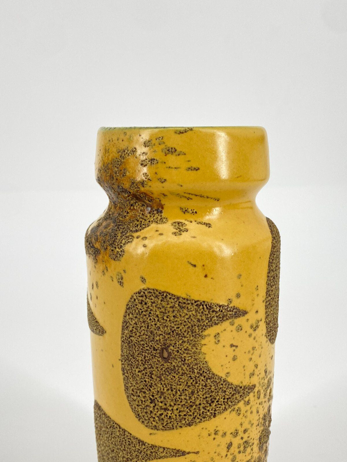 *HALDENSLEBEN STUDIOKERAMIK VASE 304IC FAT LAVA GELB VINTAGE 60ER