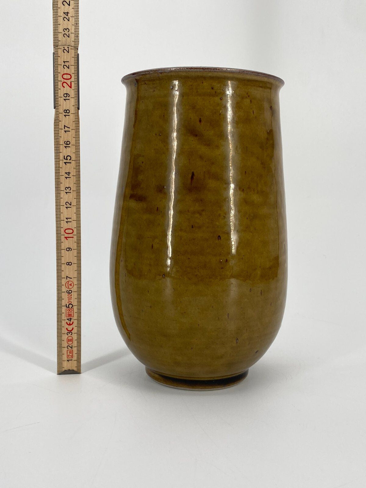 * STUDIOKERAMIK VASE PAUL EYDNER VEB DDR KERAMIK VINTAGE OCKER
