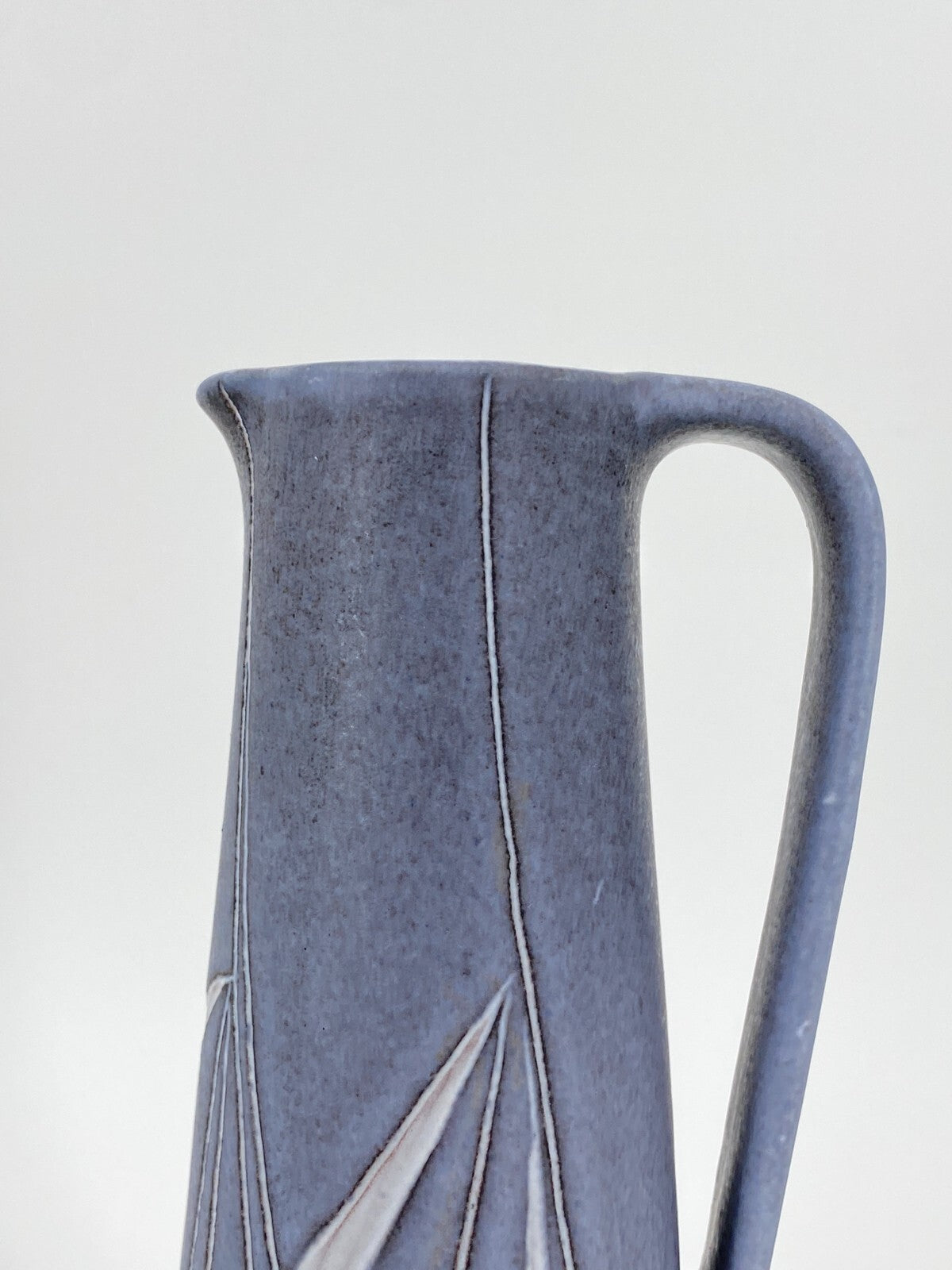 * KUNSTTÖPFEREI MARSCHNER KERAMIK KRUG VASE 18,5CM MATT GRAU BLAU