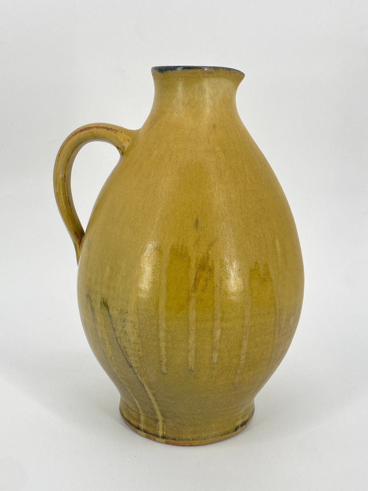 *STUDIO KERAMIK KRUG VASE H. SCHULZE CRINITZ GELB LAUFGLASUR 70ER FAT LAVA
