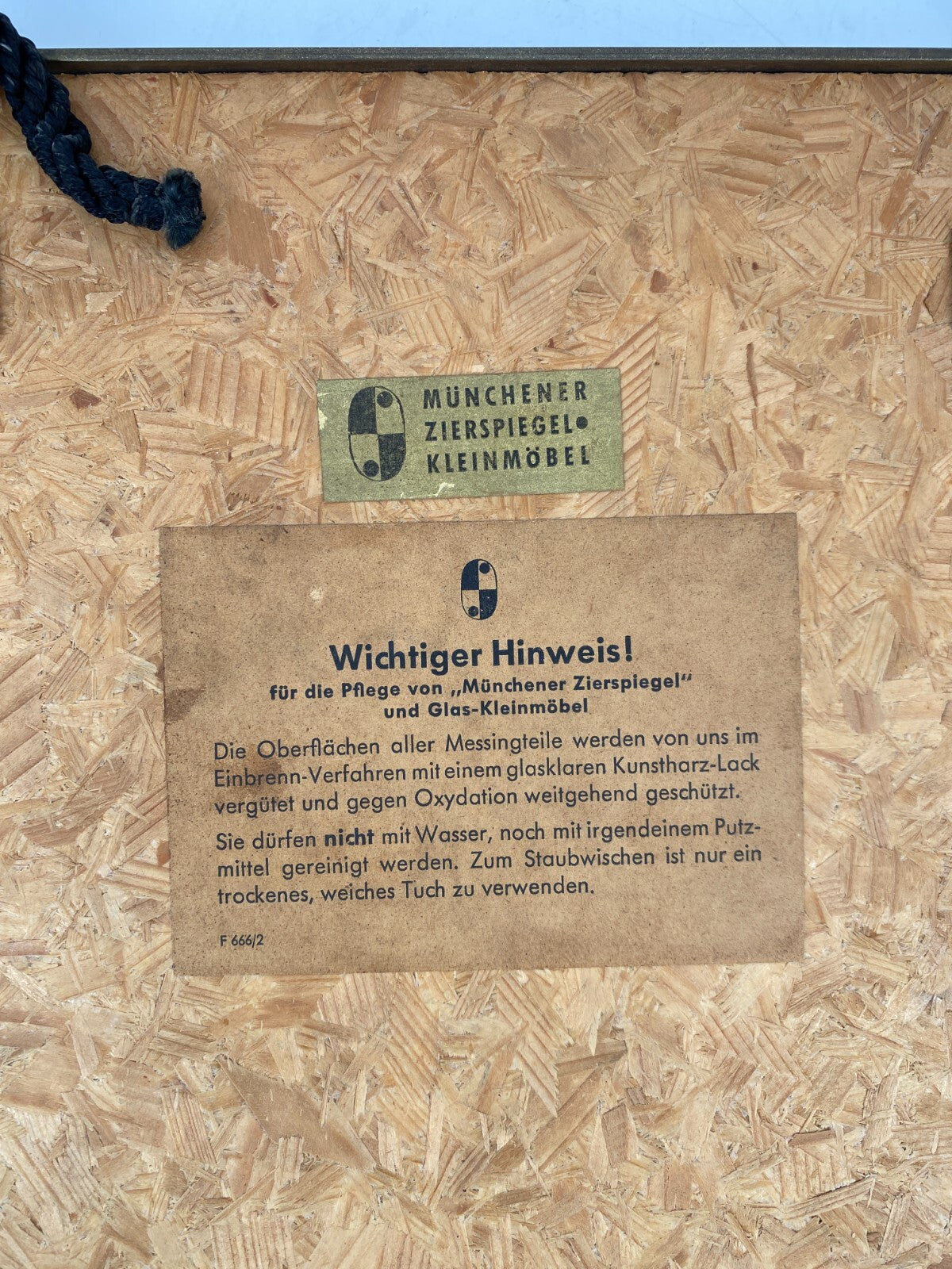 * SPIEGEL QUADRAT MESSING MÜNCHENER ZIERSPIEGEL 50ER MID-CENTURY VINTAGE