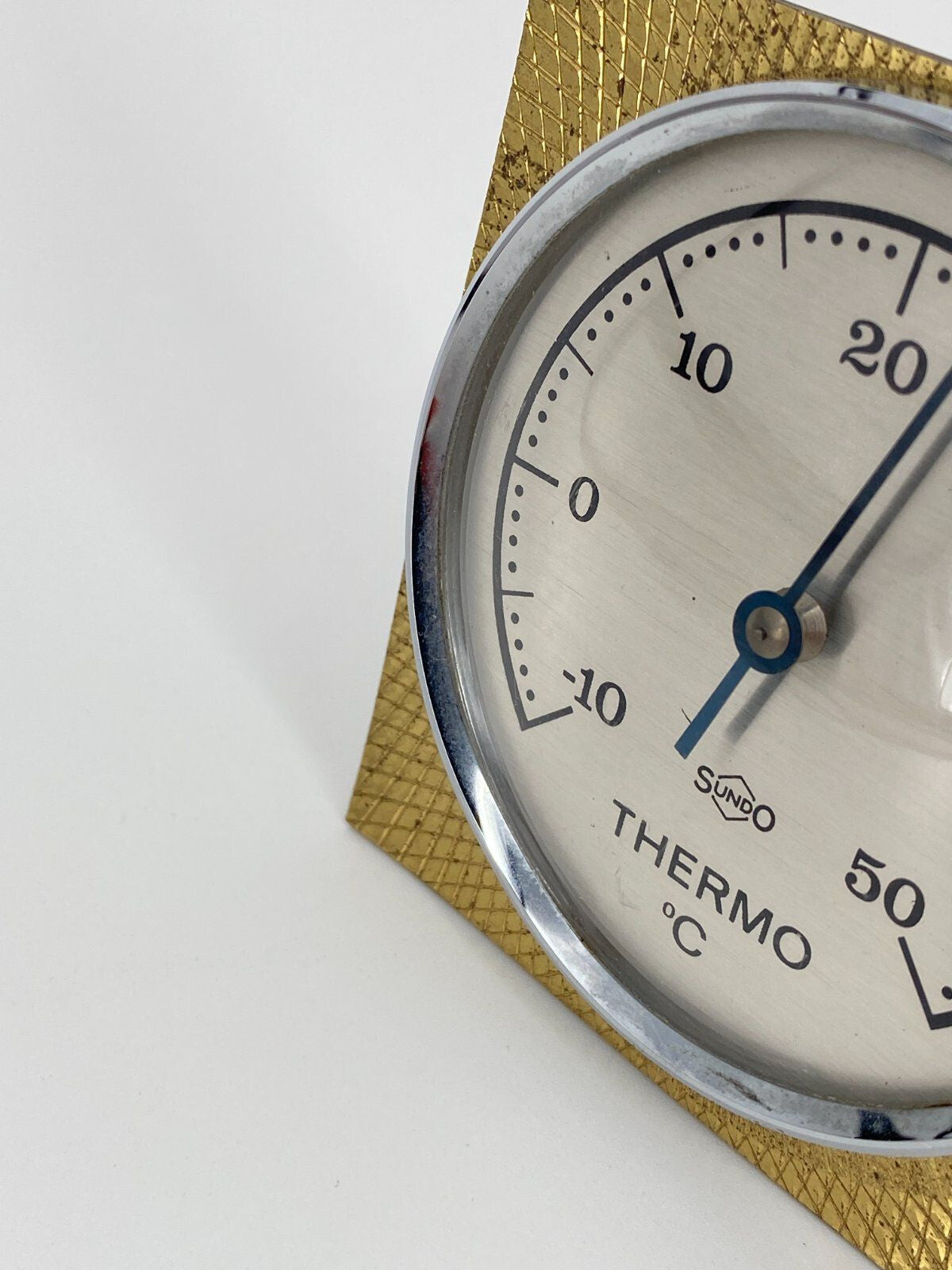 * STEHENDES TISCH THERMOMETER MESSING DEKOR SUNDO VINTAGE