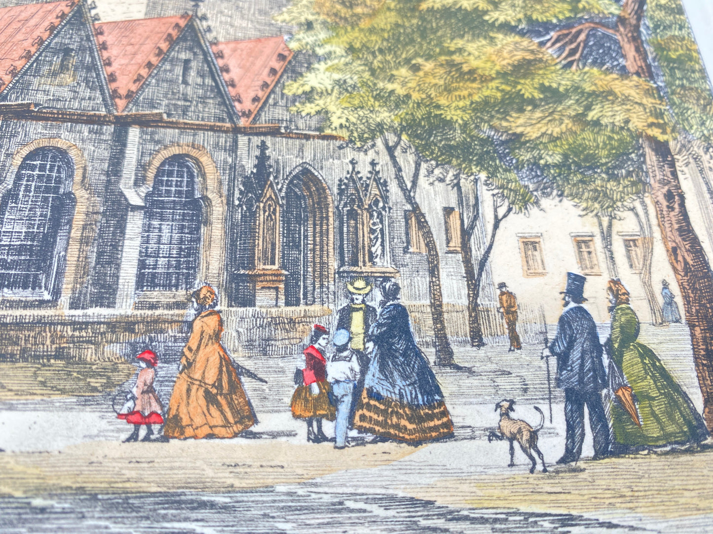 HEINZ WEHLISCH DEUTSCHER KÜNSTLER RADIERUNG DOMZU HILDESHEIM 1860 KOLORIERT