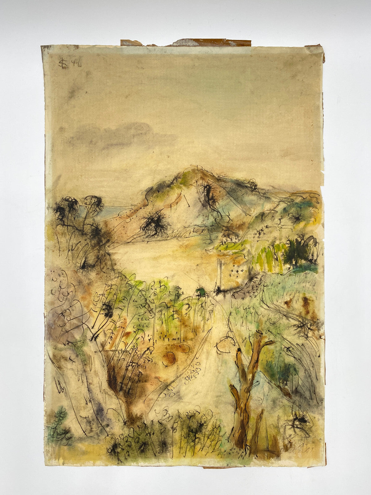 * SIEGMUND LYMPASIK GEMÄLDE MALEREI LANDSCHAFT MISCHTECHNIK TEMPERA TUSCHE
