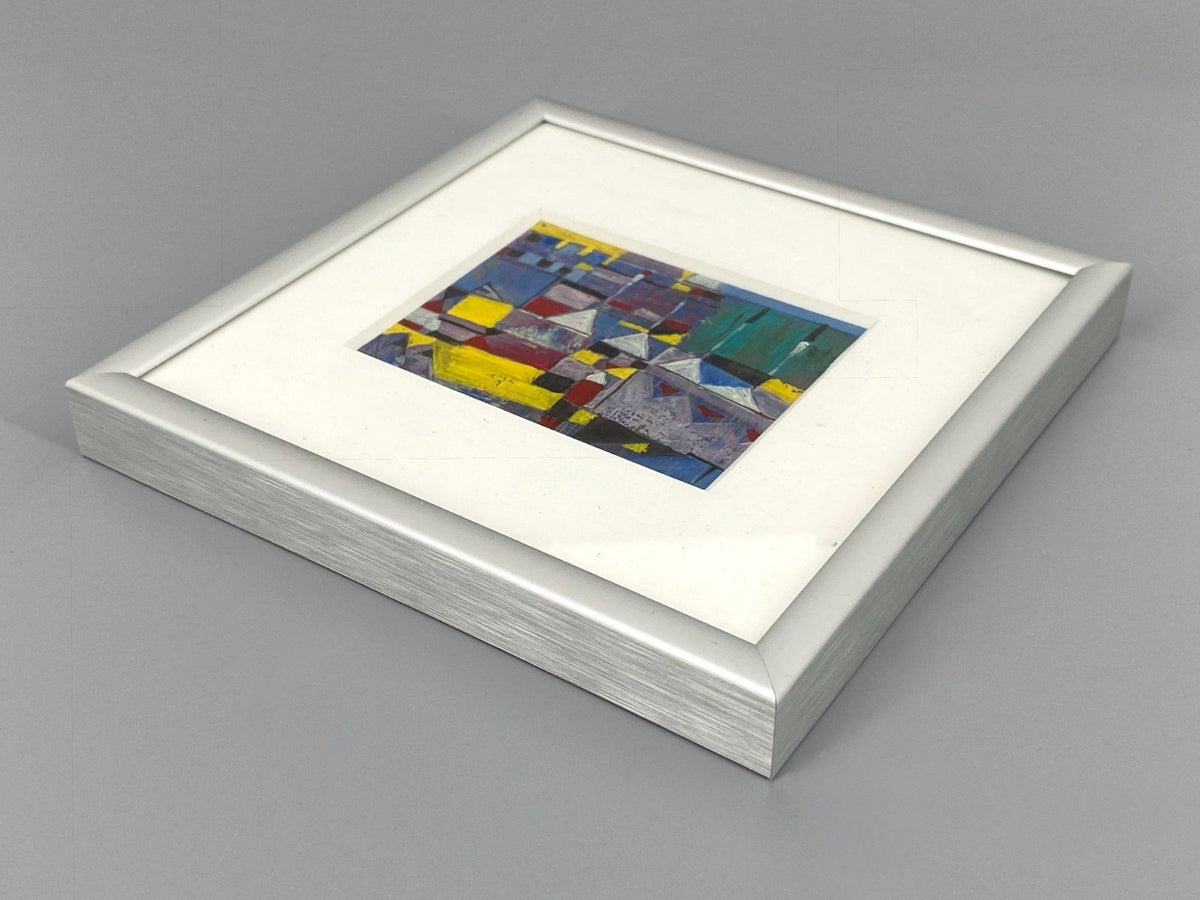 *3x ACRYLGEMÄLDE JB 2004 SIGNIERT METALLFARBEN ABSTRAKT GERAHMT