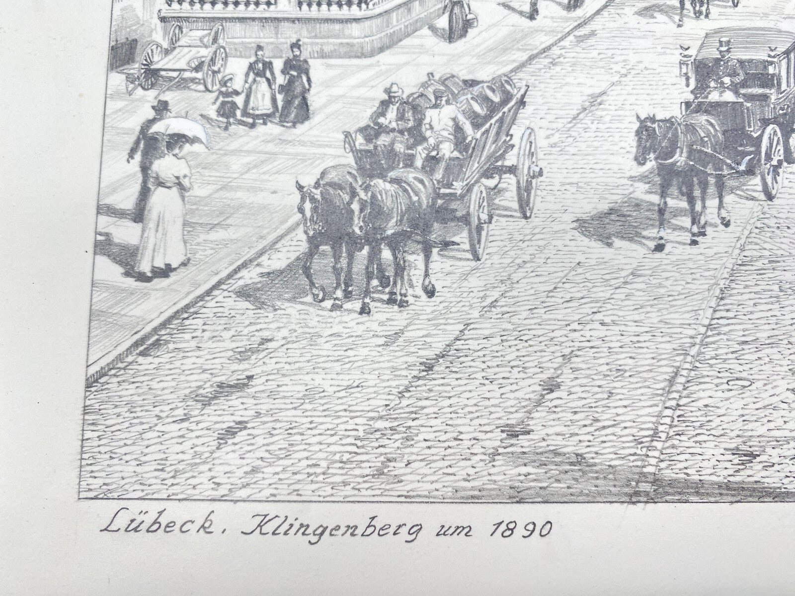 DEUTSCHER KÜNSTLER HEINZ WEHLISCH ZEICHNUNG LÜBECK KLINGENBERG 1890 HANDSIGNIERT
