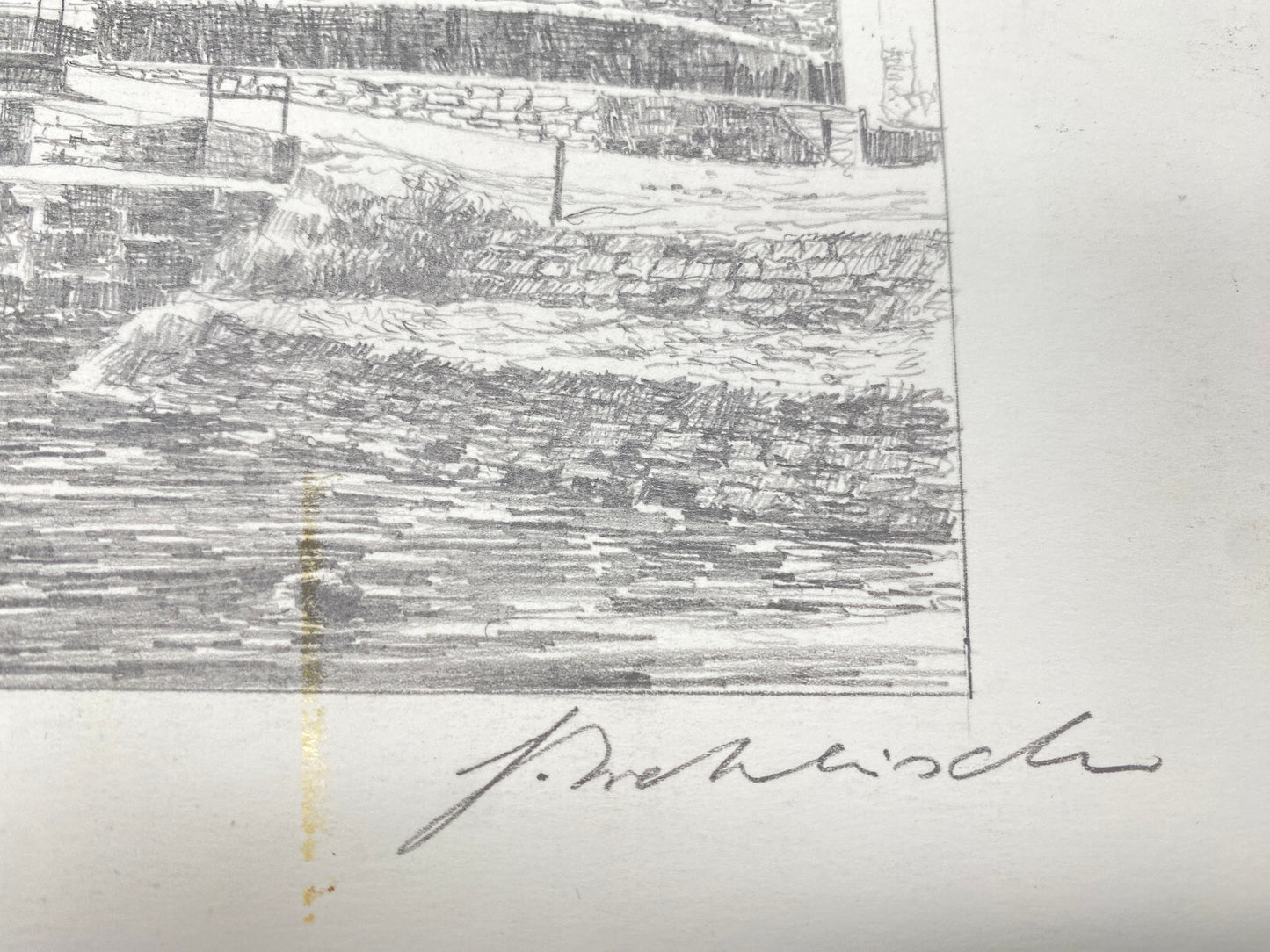 DEUTSCHER KÜNSTLER HEINZ WEHLISCH ZEICHNUNG ZOLLERNSCHLOSS BALINGEN UM 1920