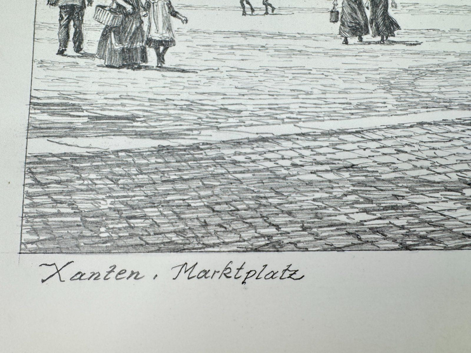 * HEINZ WEHLISCH ZEICHNUNG KANTEN MARKTPLATZ UM 1905 ANSICHT SIGN