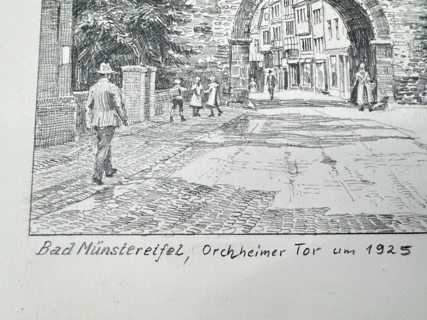 * HEINZ WEHLISCH ZEICHNUNG BAD MÜNSTEREIFEL ORCHHEIMER TOR ANSICH