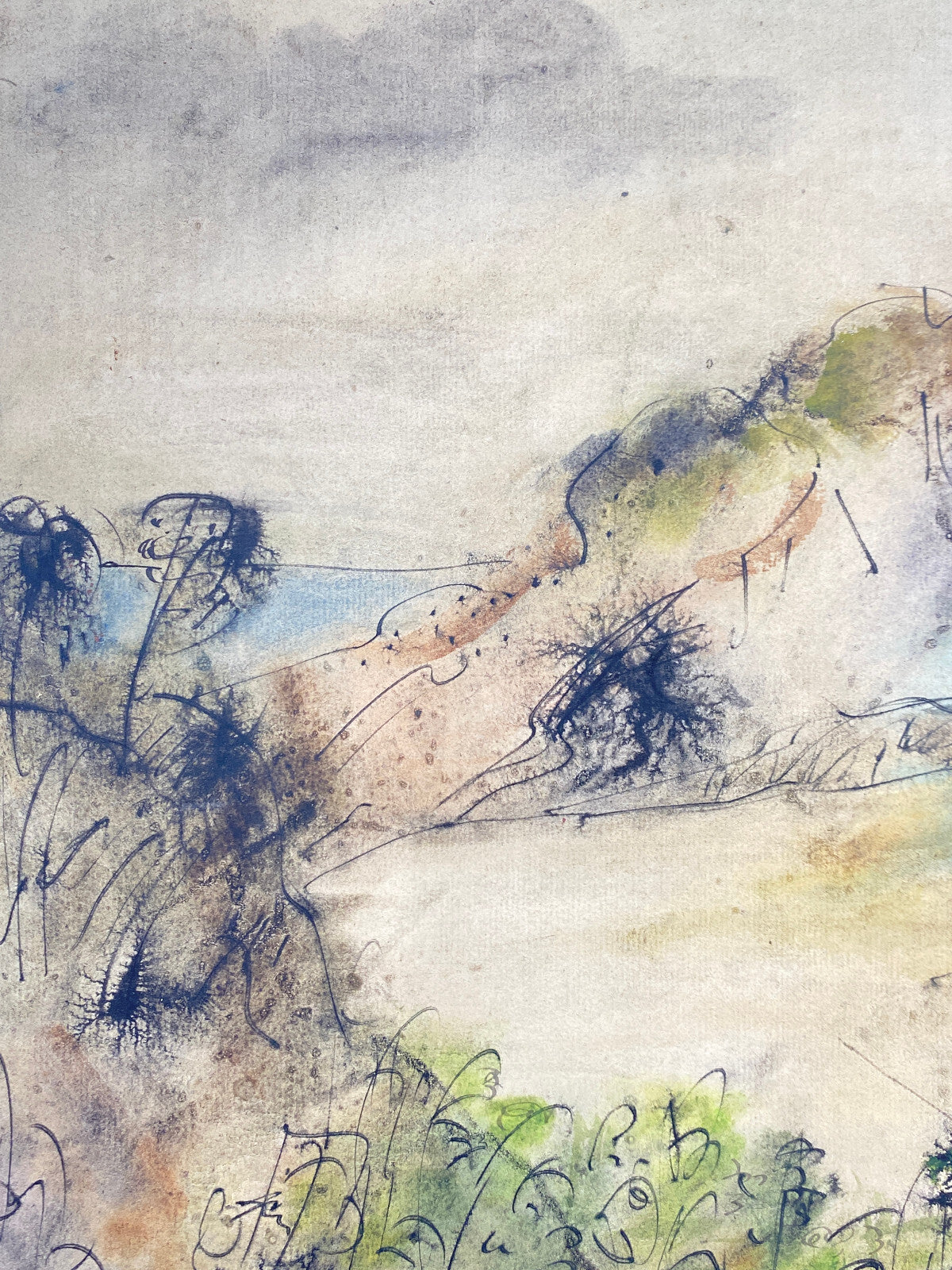 * SIEGMUND LYMPASIK GEMÄLDE MALEREI LANDSCHAFT MISCHTECHNIK TEMPERA TUSCHE
