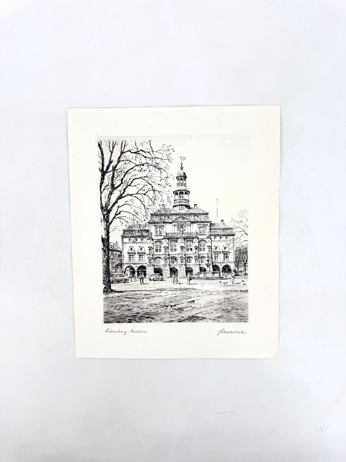 * GRAFIK DRUCKGRAFIK LÜNEBURG RATHAUS 50ER ANSICHT WEHLISCH