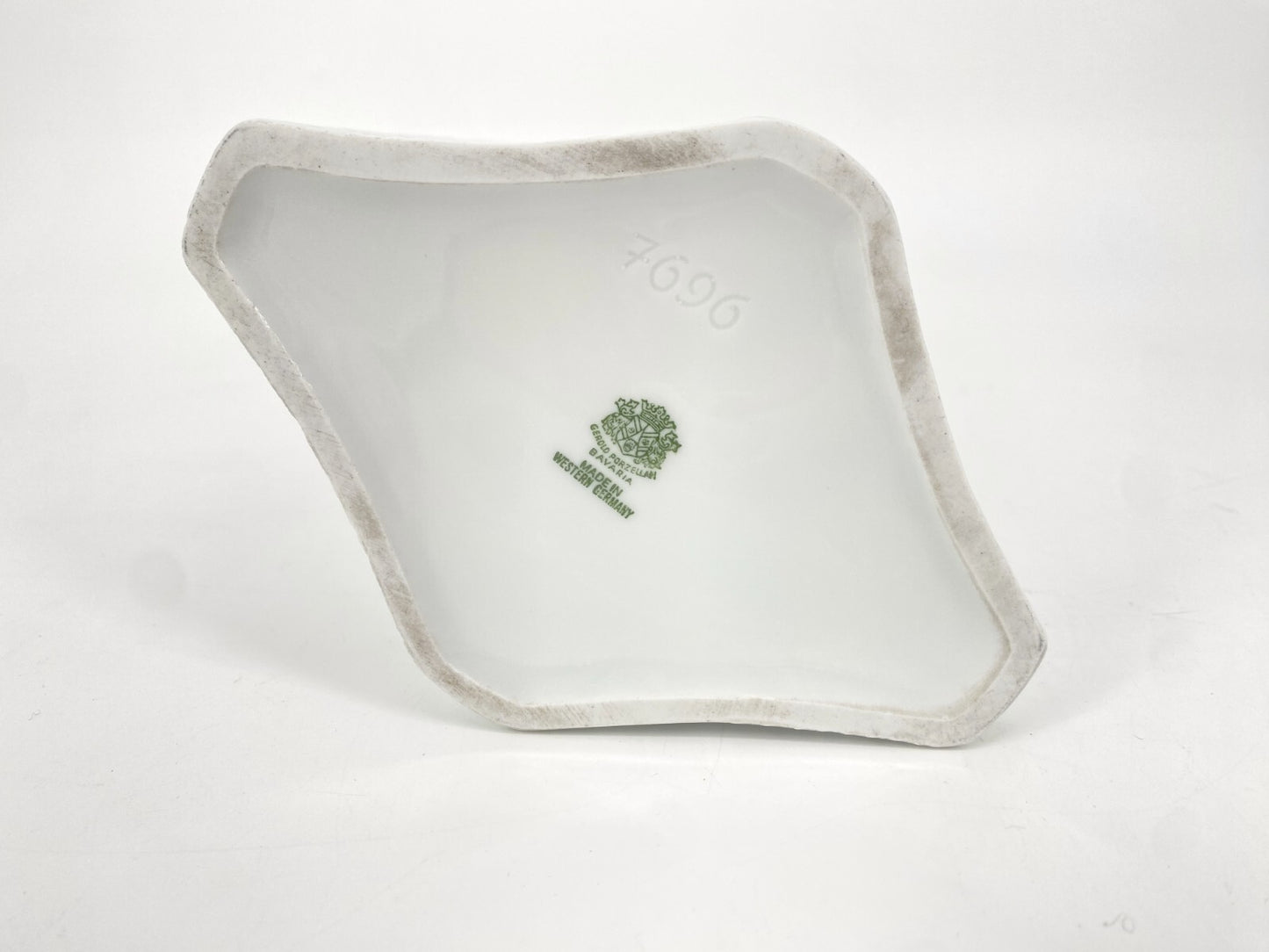 * VASE GEROLD PORZELLAN BAVARIA ORGANISCH MUSTER WEIß GLÄNZEND 1970ER