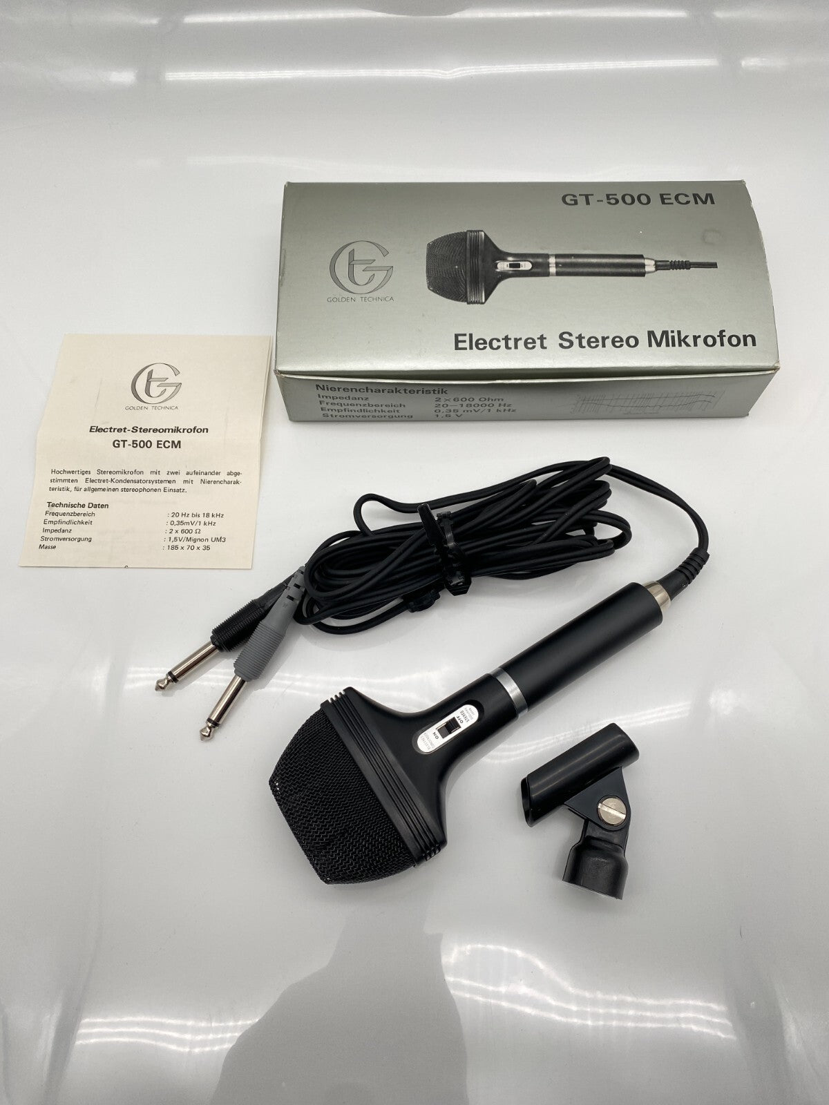 STEREO ELECTRET GOLDEN TECHNICA KONDENSATOR GT 500 ECM MIKROFON VINTAGE