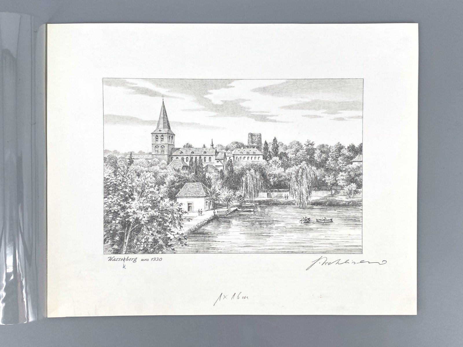 * HEINZ WEHLISCH ZEICHNUNG WASSENBERG UM 1930 ANSICHT HEINSBERG