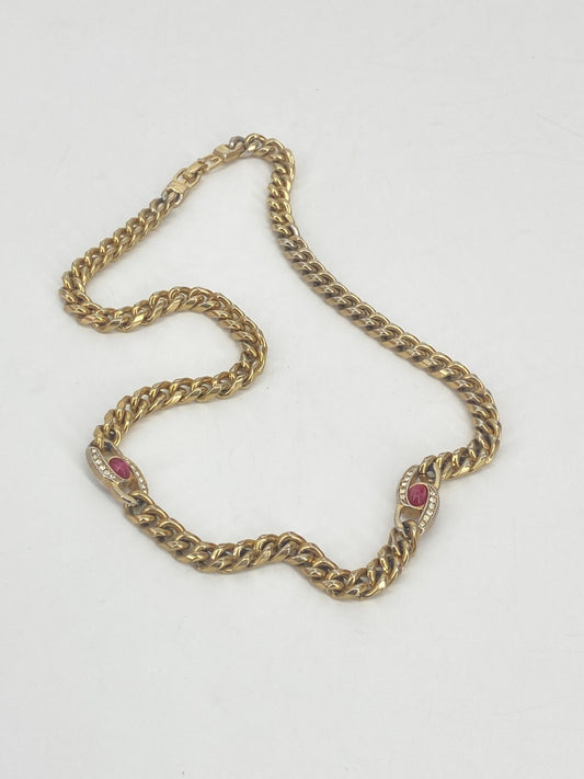 * GROSSÉ HALSKETTE KETTE VINTAGE VERGOLDET GOLD ANTIK 50ER 60ER 70ER