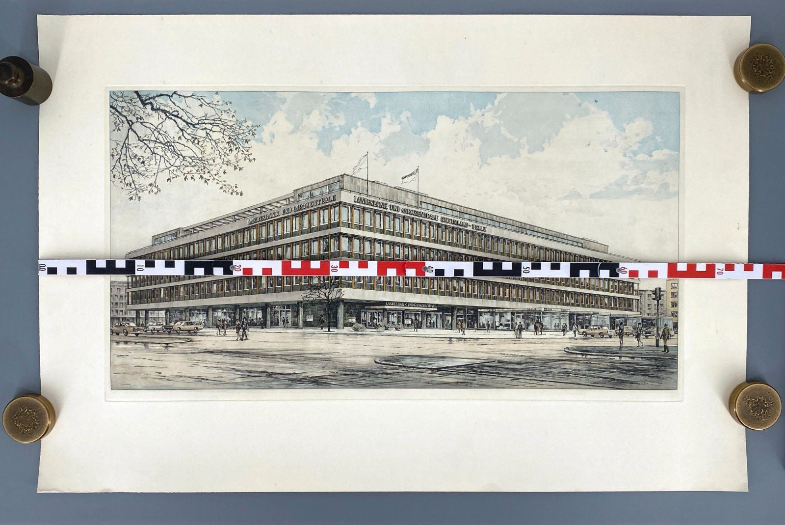 *1v2 GRAFIK HEINZ WEHLISCH LANDESBANK MAINZ VINTAGE OFFSET-LITHO