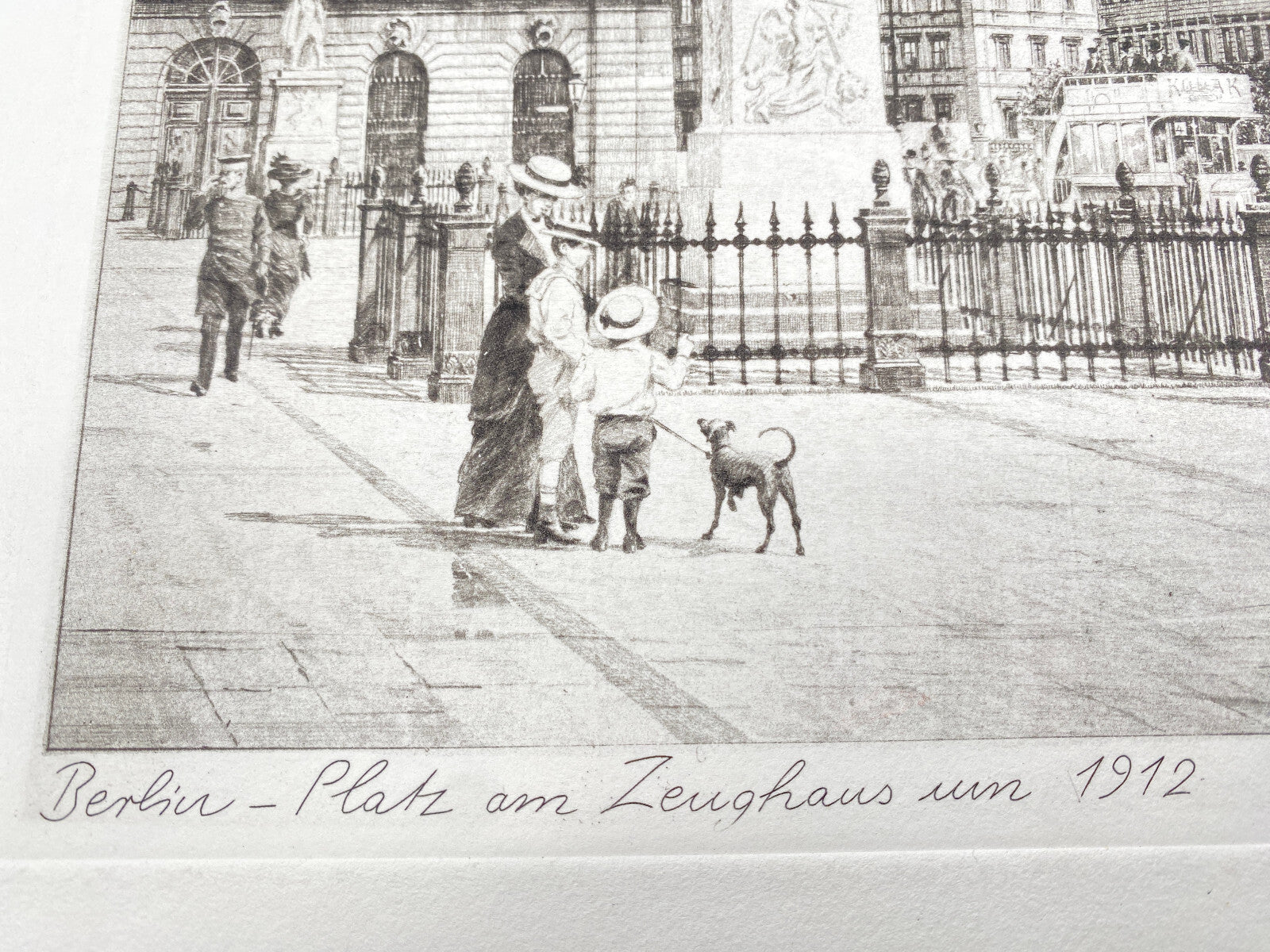 DEUTSCHER KÜNSTLER HEINZ WEHLISCH RADIERUNG BERLIN PLATZ AM ZEUGHAUS UM 1912