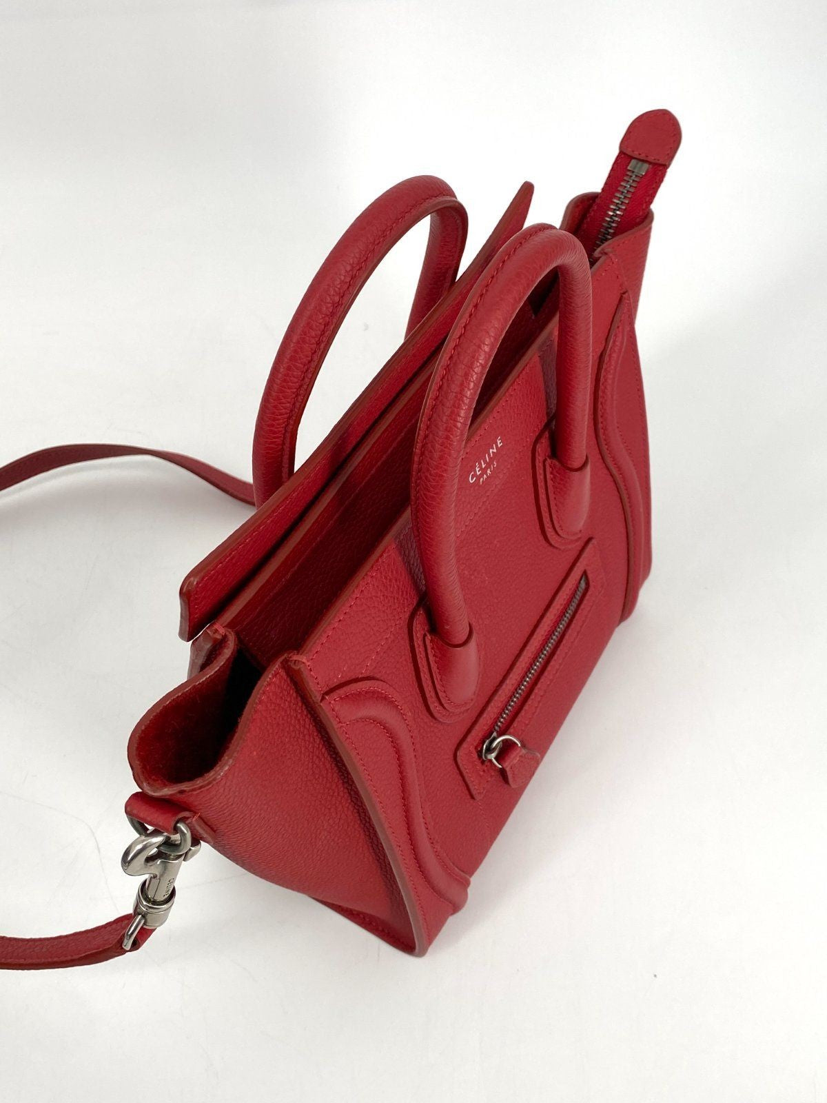*HANDTASCHE CÉLINE LUGGAGE NANO LEDER POP RED SCHULTERRIEMEN ITAL
