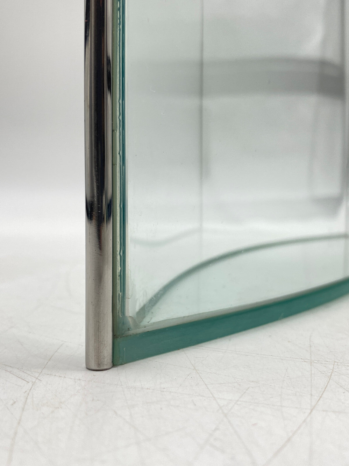 * KUNSTVOLLE VASE GLAS GLASVASE EDELSTAHL MID CENTURY DESIGN