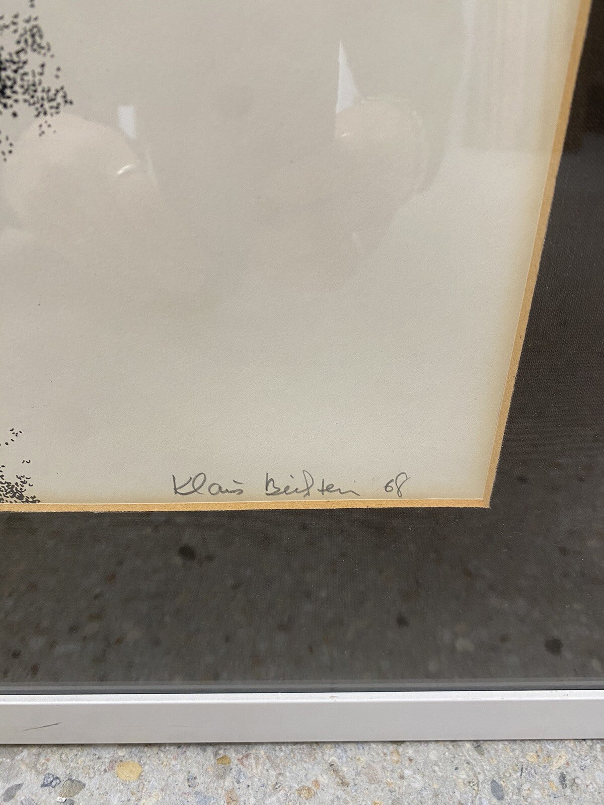 * KUNSTDRUCK SIGNIERT KLAUS BEISTEN DON QUICHOTE 68 17/45 GERAHMT PASSEPARTOUT