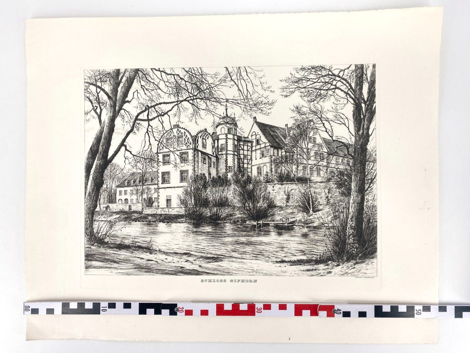* RADIERUNG WEHLISCH ANSICHT SCHLOSS GIFHORN NIEDERSACHSEN