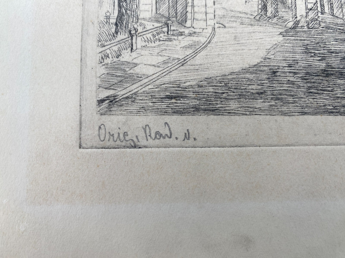*RADIERUNG FULDA PAULUSTOR STADTTOR ORIGINAL ANTIK SIGNIERT