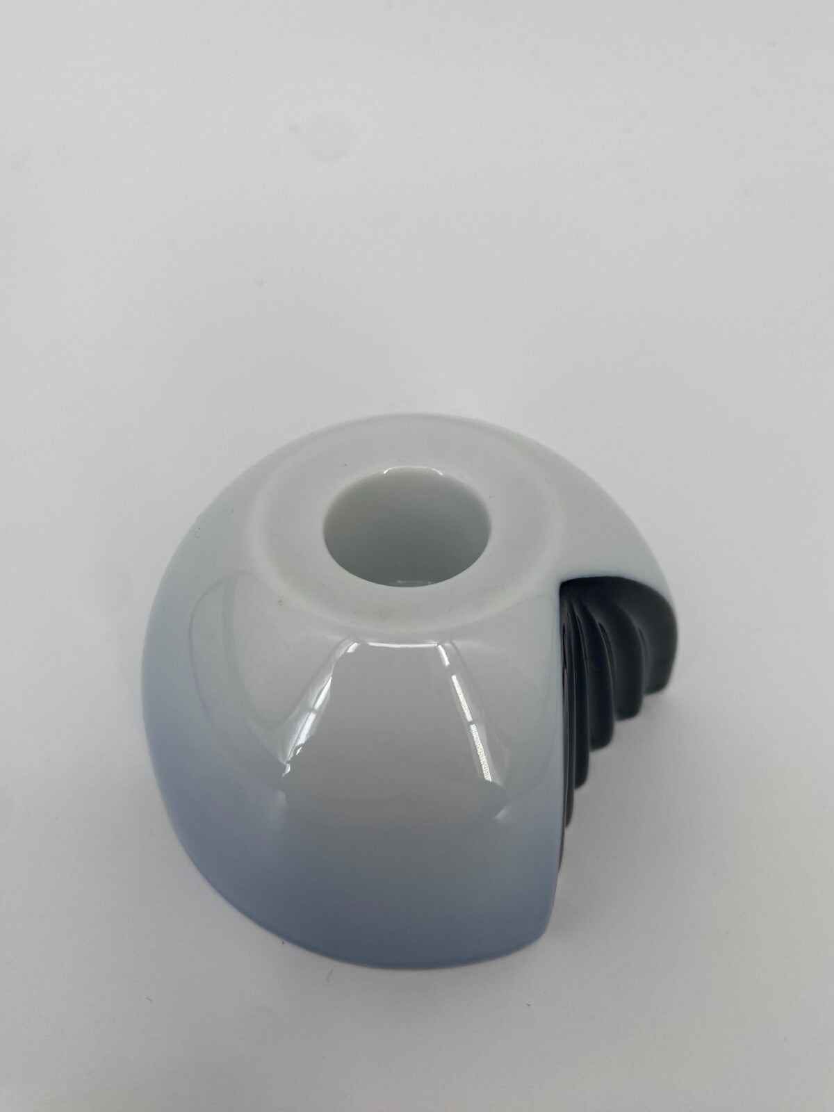* ROSENTHAL AMBROGIO POZZI PLISSEE VASE KERZENHALTER PORZELLAN WEIß BLAU 80ER