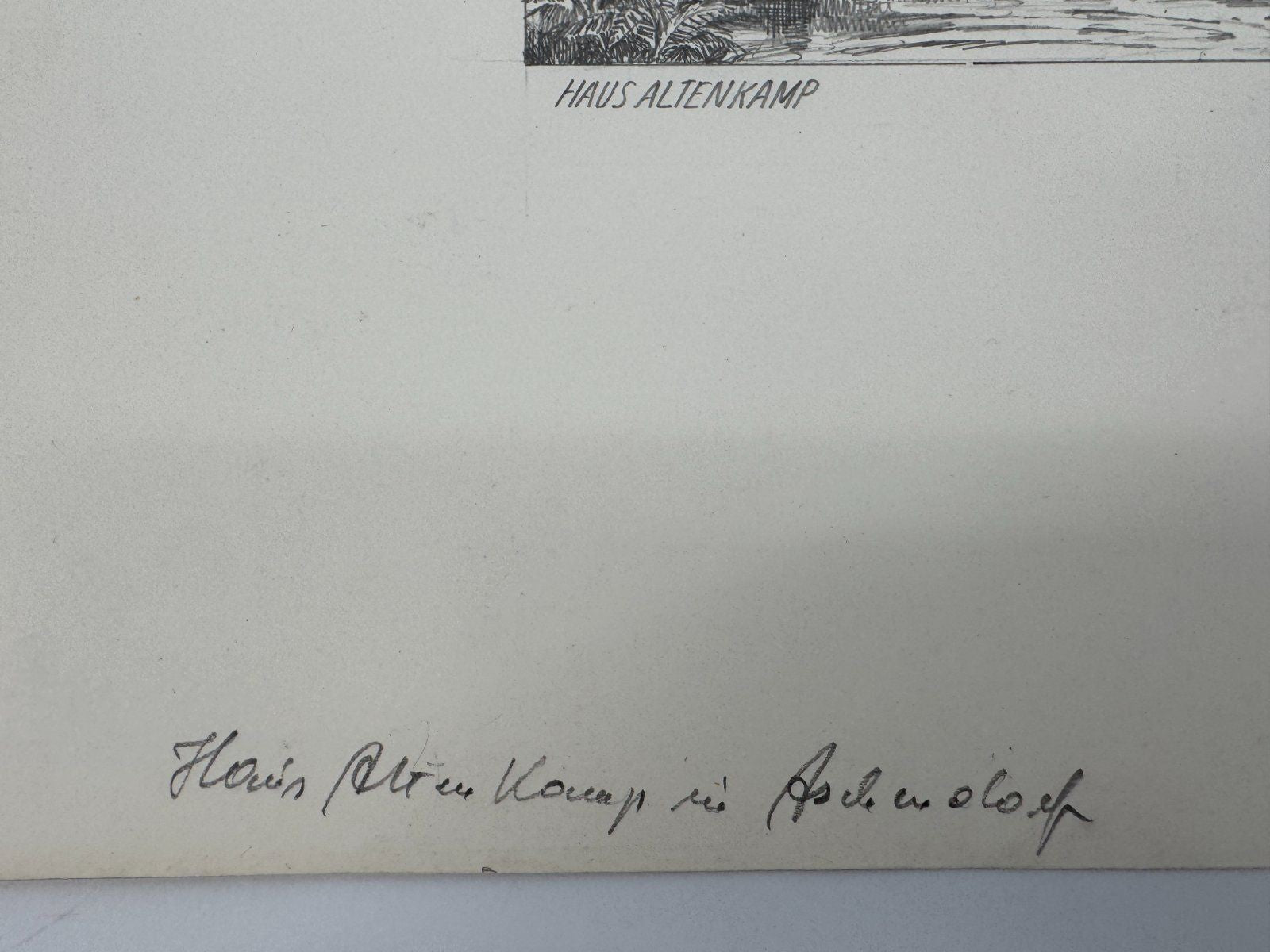 * HEINZ WEHLISCH ZEICHNUNG HAUS ALTENKAMP ASCHENDORF ANSICHT SIGNIERT