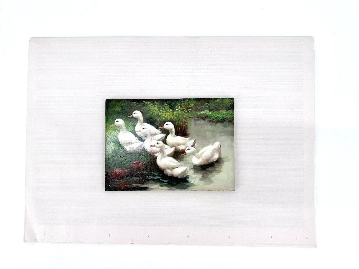 ÖLGEMÄLDE WANDBILD BILD HOLZ EDUARD BOEHM ENTEN 19. JH ALPEN