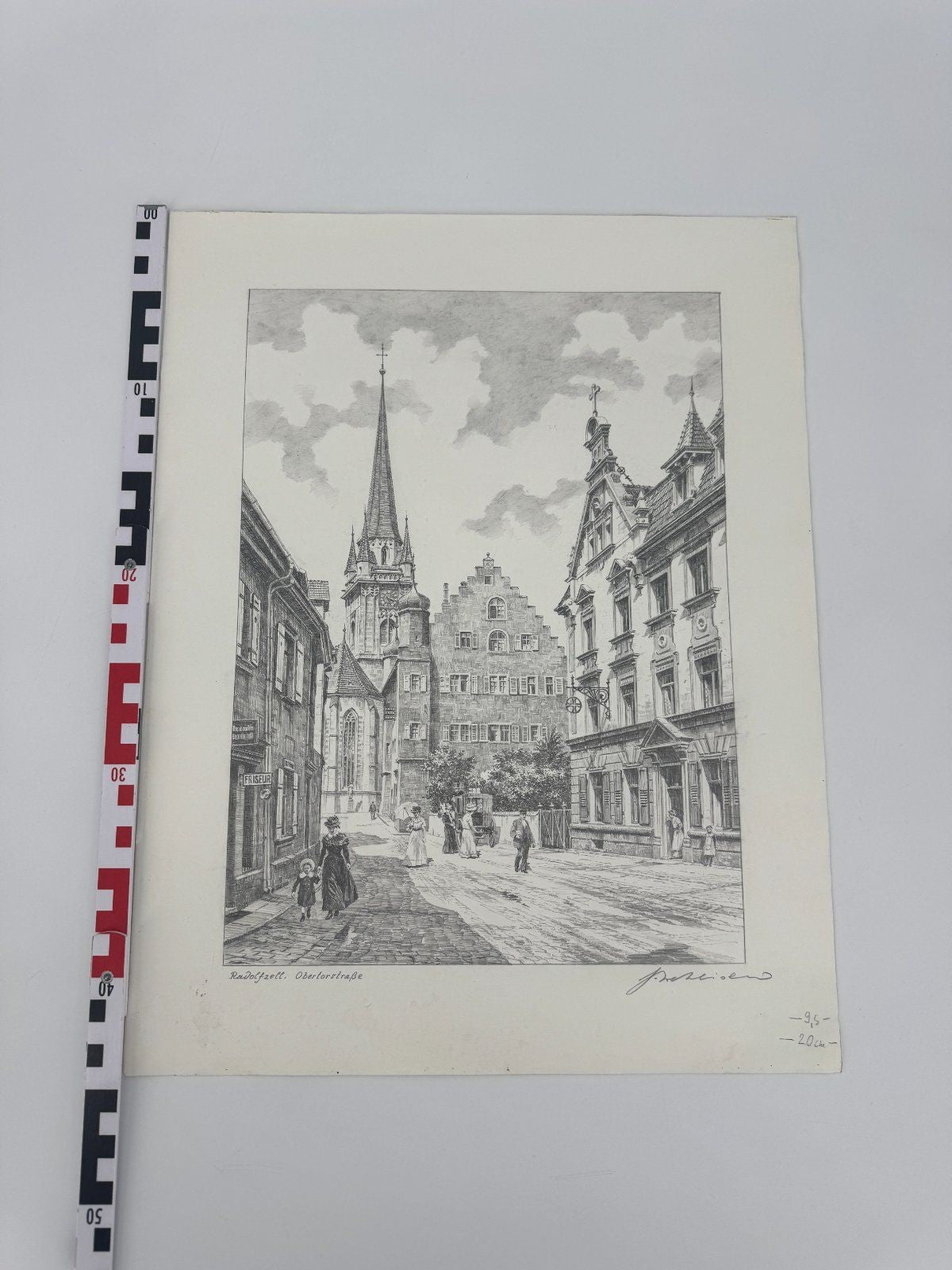 * HEINZ WEHLISCH ZEICHNUNG RADOLFZELL OBERTORSTRAßE ANSICHT