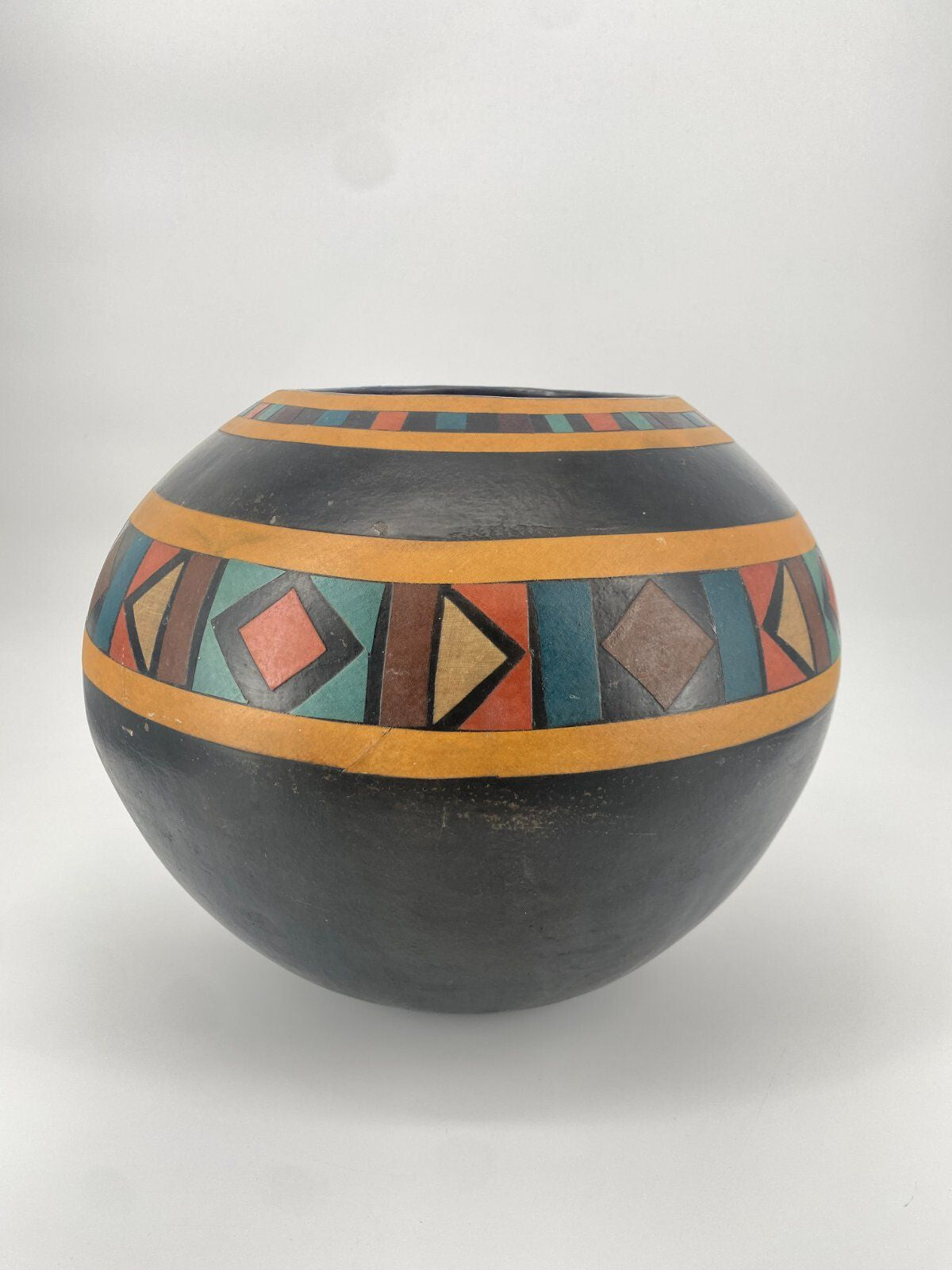 * VASE AFRIKA KERAMIK GROß BODENVASE HANDARBEIT ORNAMENT VINTAGE