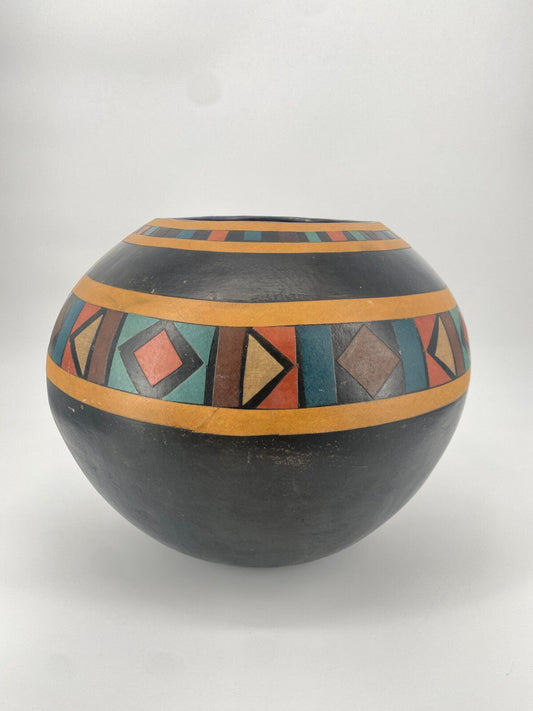 * VASE AFRIKA KERAMIK GROß BODENVASE HANDARBEIT ORNAMENT VINTAGE