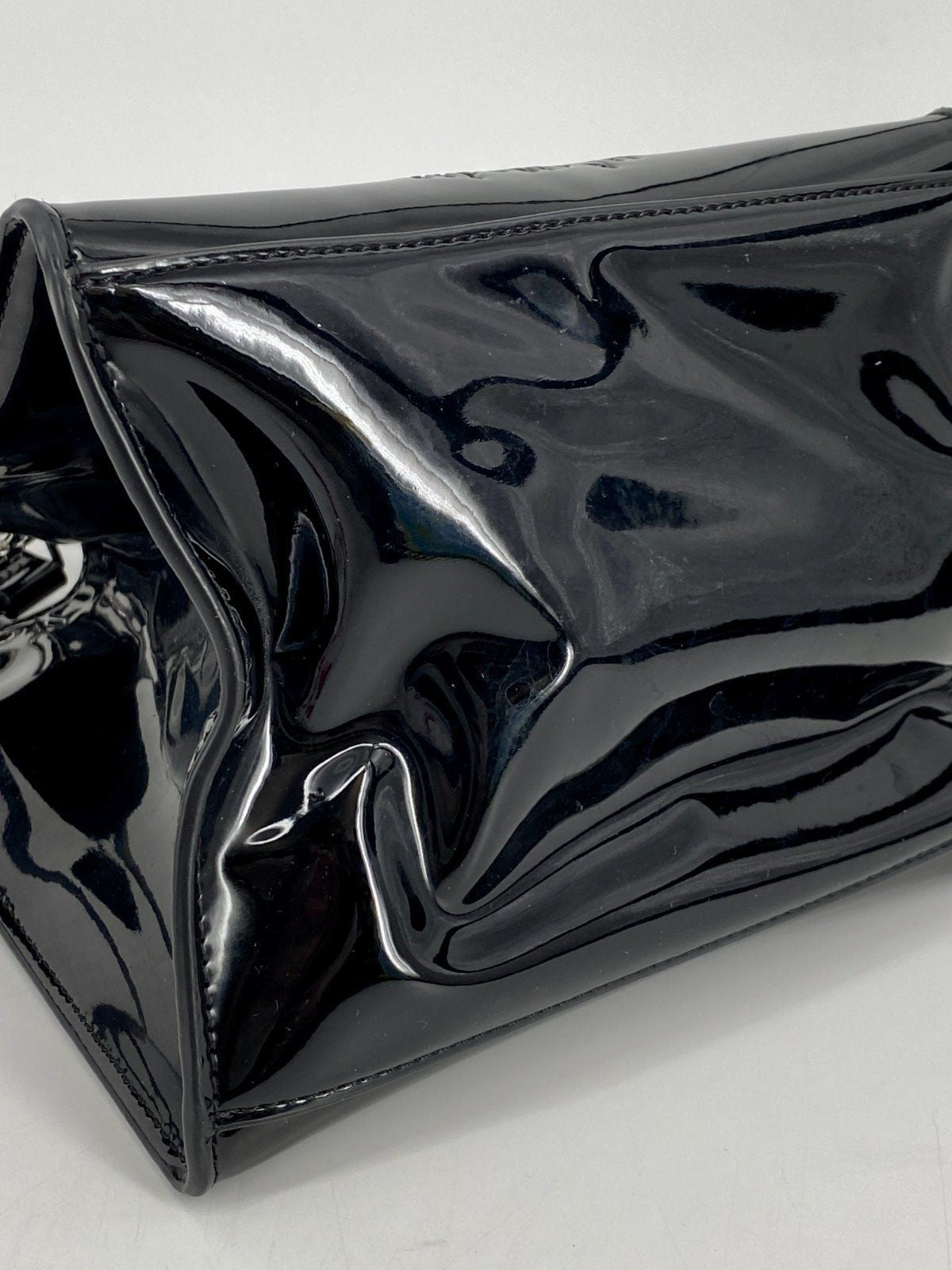* KENZO PARIS HANDTASCHE UMHÄNGETASCHE TIGER LACKLEDER SCHWARZ